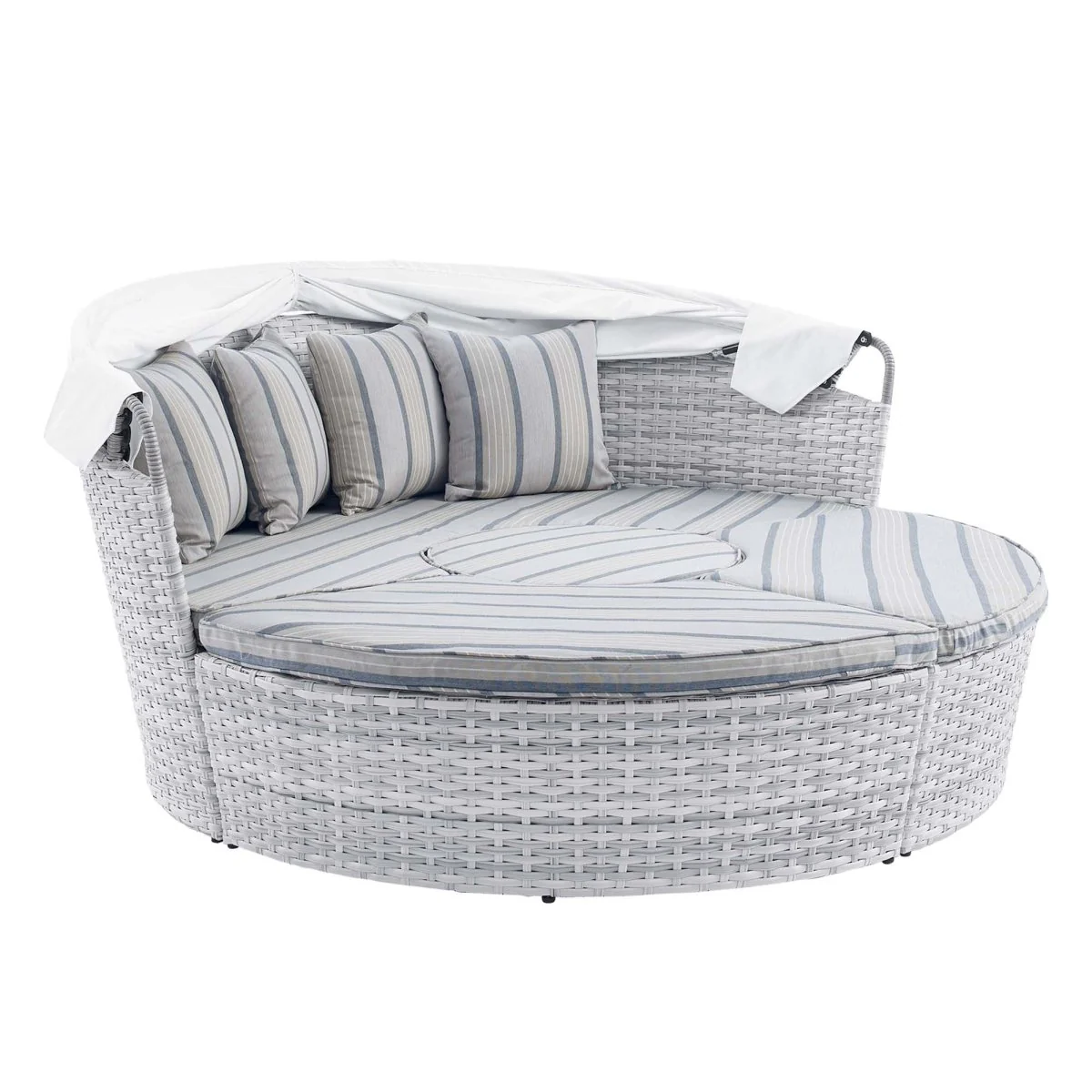 Outdoor Rattan Daybed with Canopy for Patio, Garden and Poolside Lounging - Image 14