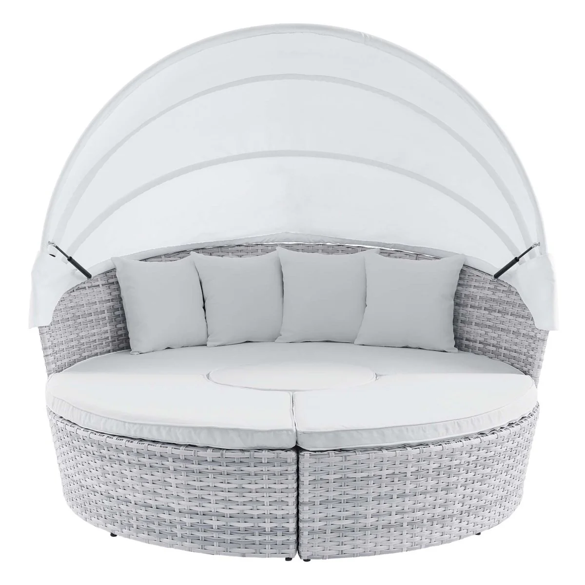 Outdoor Rattan Daybed with Canopy for Patio, Garden and Poolside Lounging - Image 7