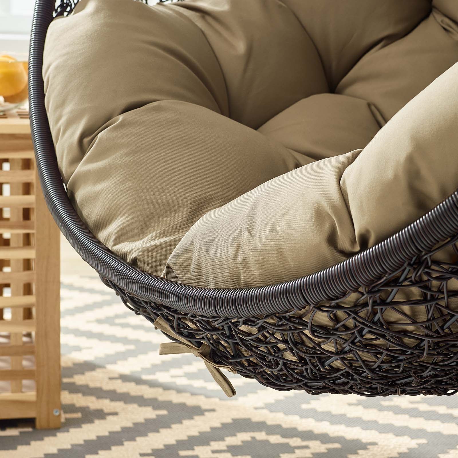 Outdoor Rattan Hanging/Swing Lounge Chair with Optional Stand for Patio & Garden - Image 114