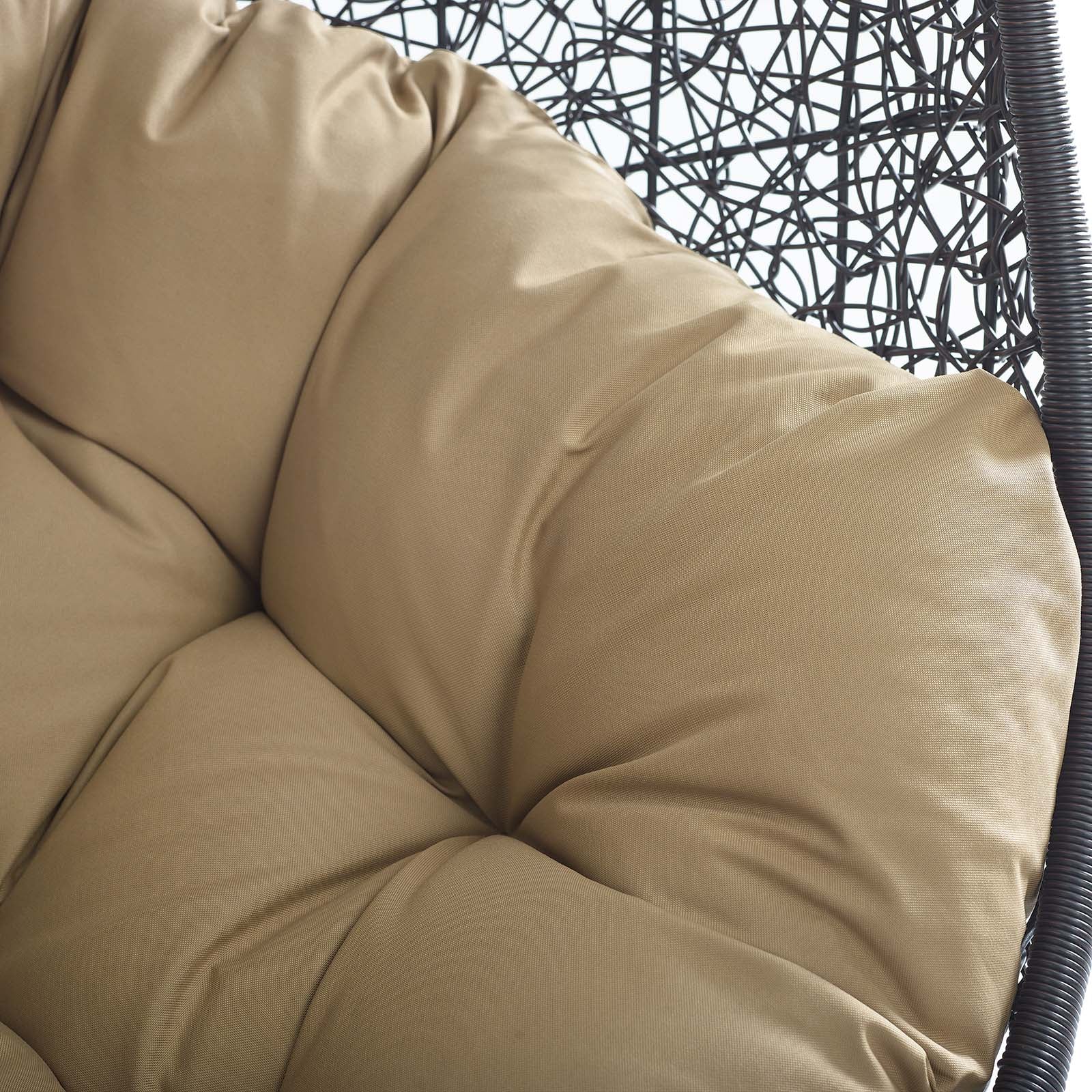 Outdoor Rattan Hanging/Swing Lounge Chair with Optional Stand for Patio & Garden - Image 48