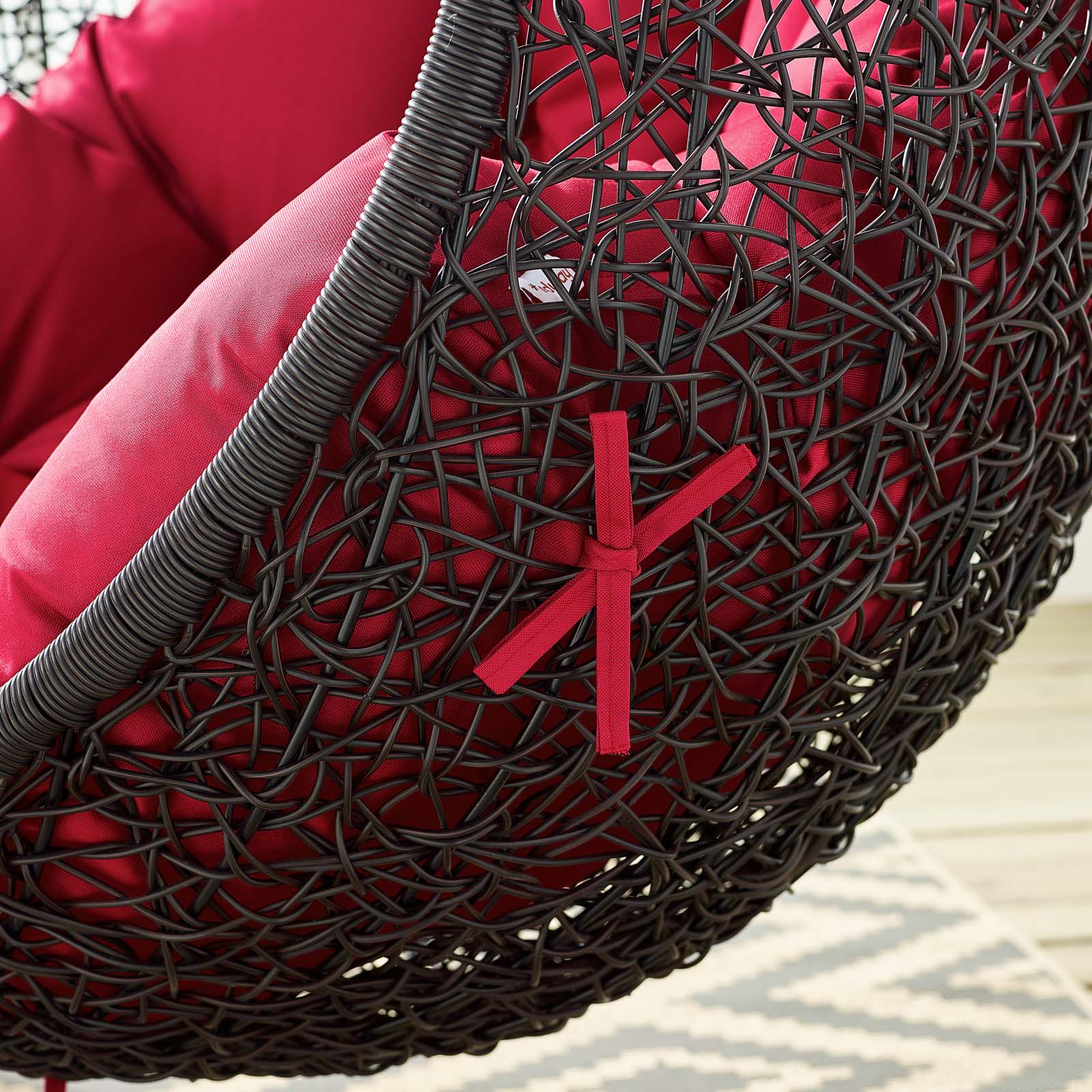 Outdoor Rattan Hanging/Swing Lounge Chair with Optional Stand for Patio & Garden - Image 82