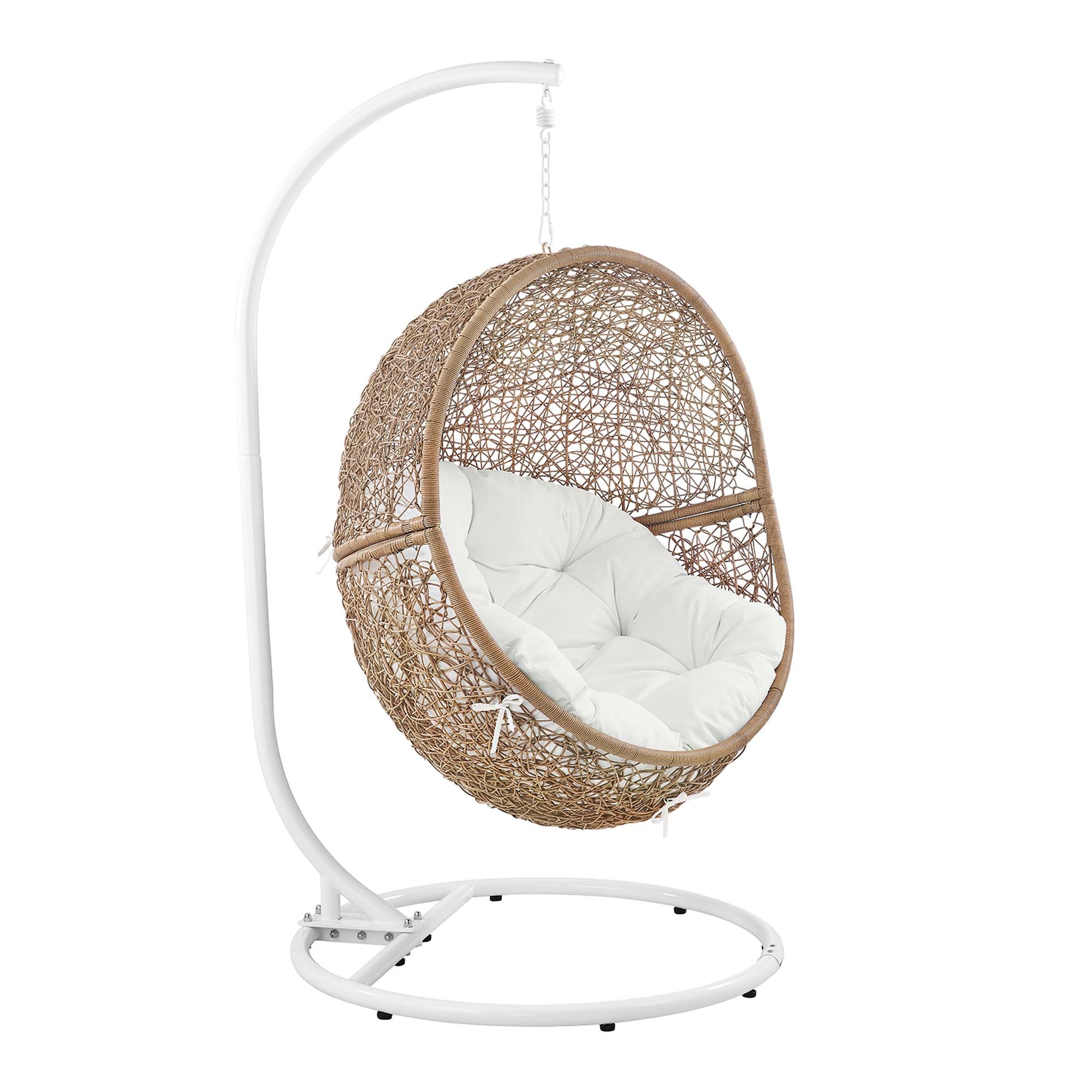 Outdoor Rattan Swing Chair with Stand — Hanging Egg-Style Patio Seating for Porch & Garden - Image 51