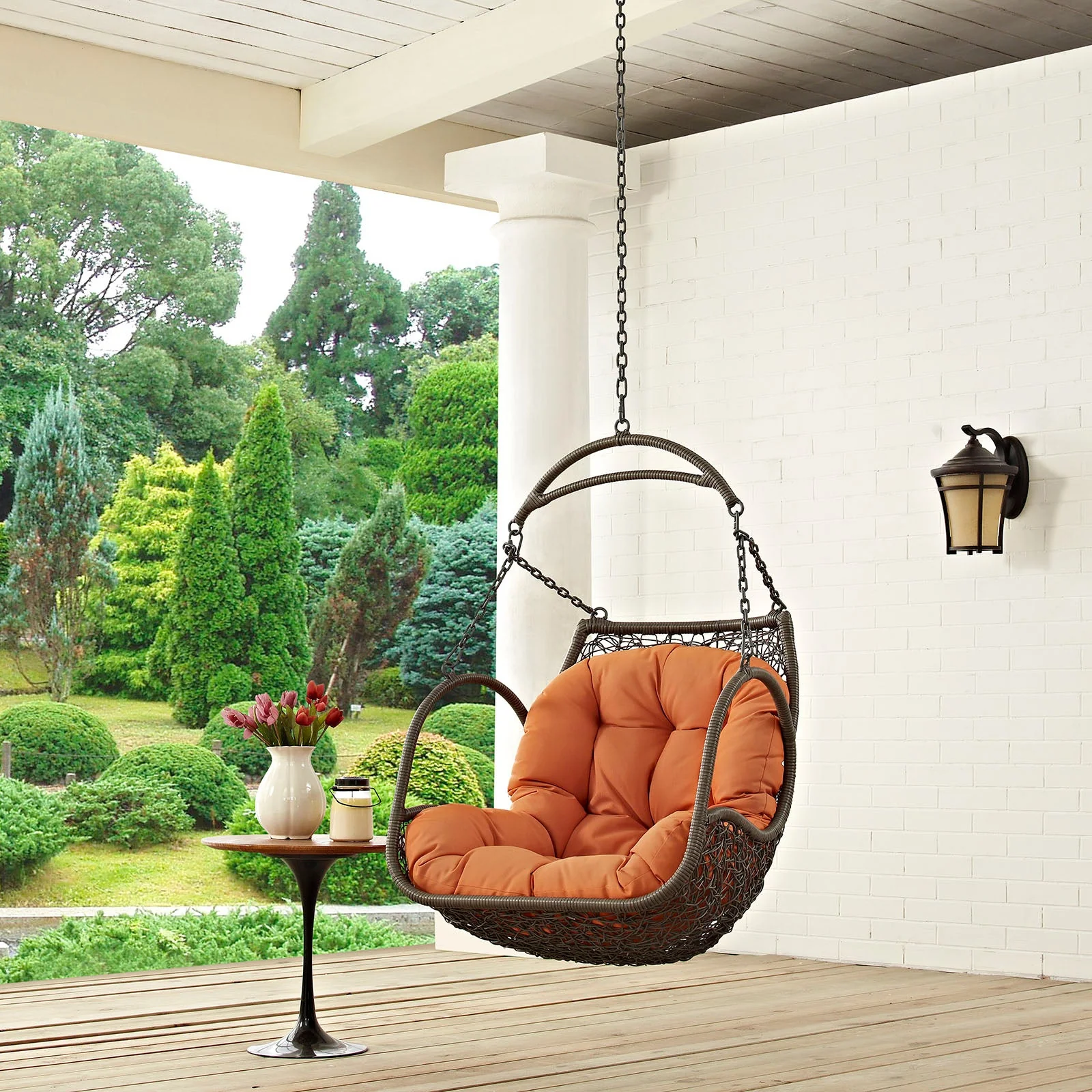 Outdoor Rattan Swing Hanging Chair for Patio, Porch and Yard — Durable All-Weather - Image 12