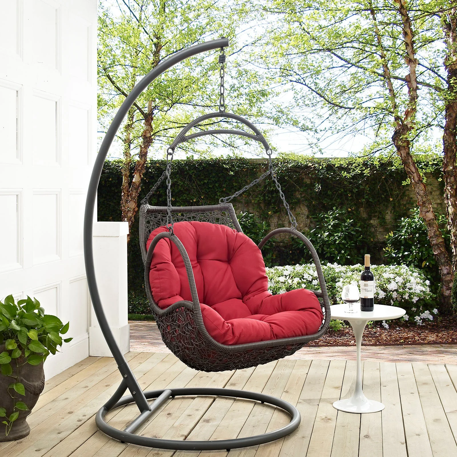 Outdoor Rattan Swing Hanging Chair for Patio, Porch and Yard — Durable All-Weather - Image 21