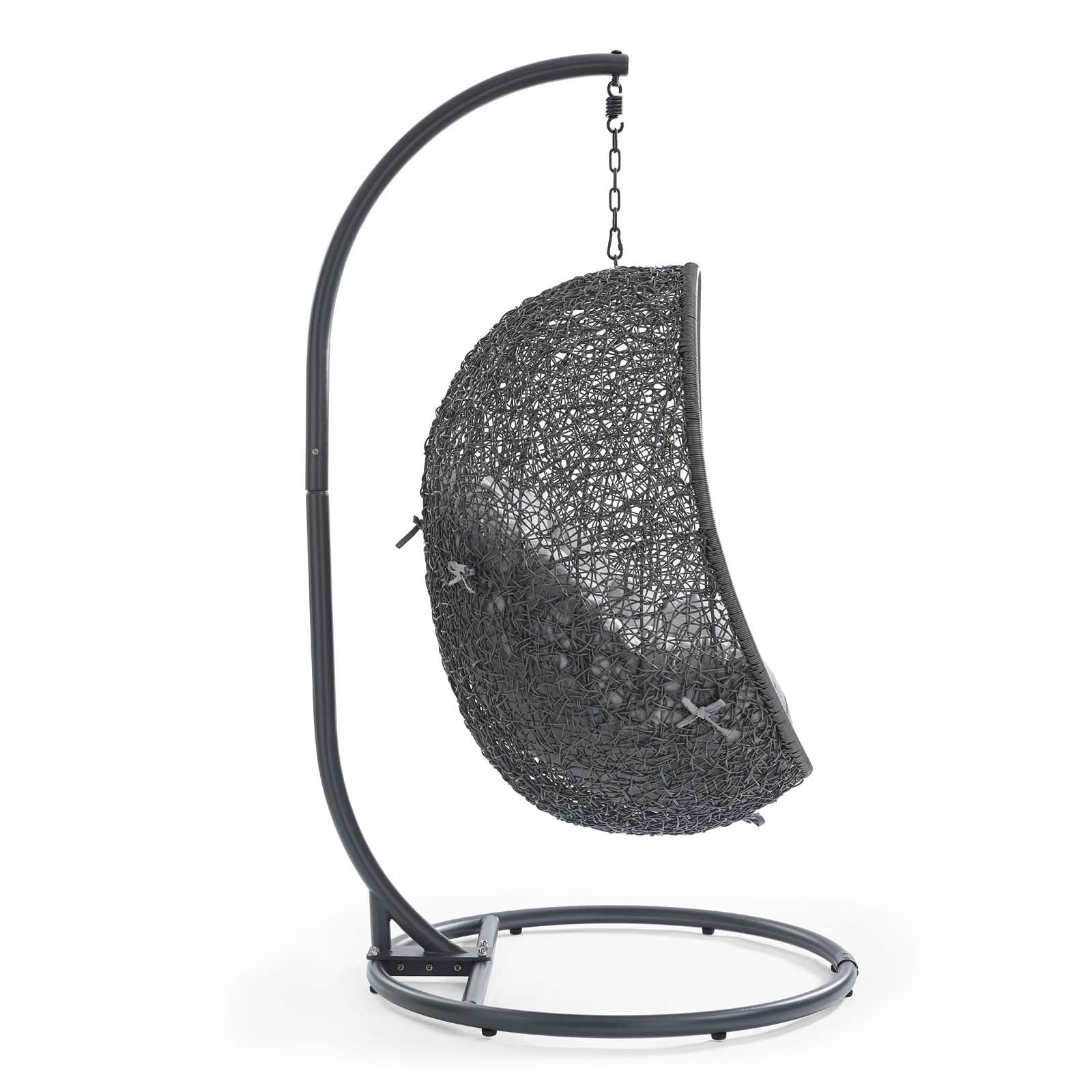 Outdoor Rattan Swing Lounge Chair, Weatherproof Patio Hanging Seat for Garden - Image 101