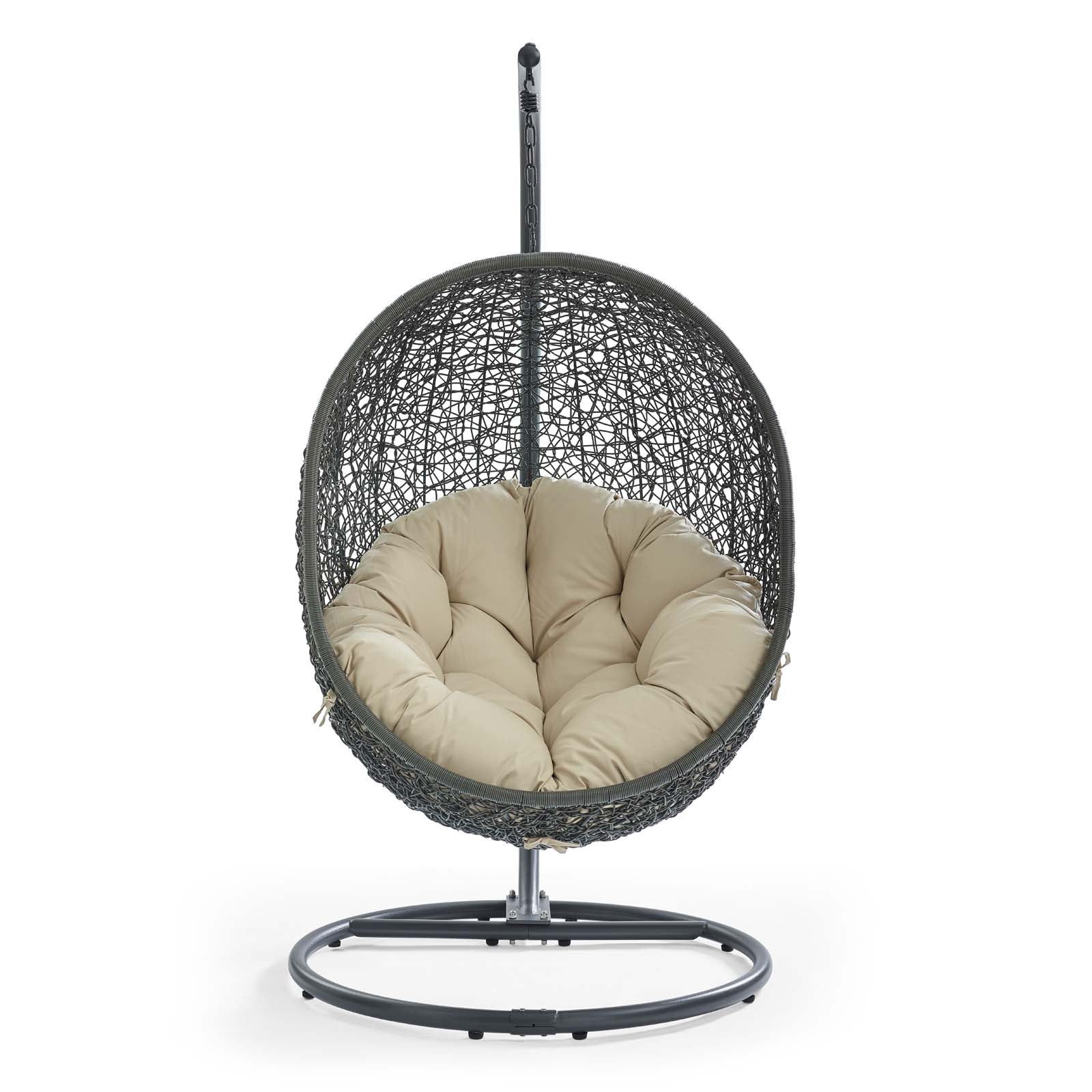Outdoor Rattan Swing Lounge Chair, Weatherproof Patio Hanging Seat for Garden - Image 109