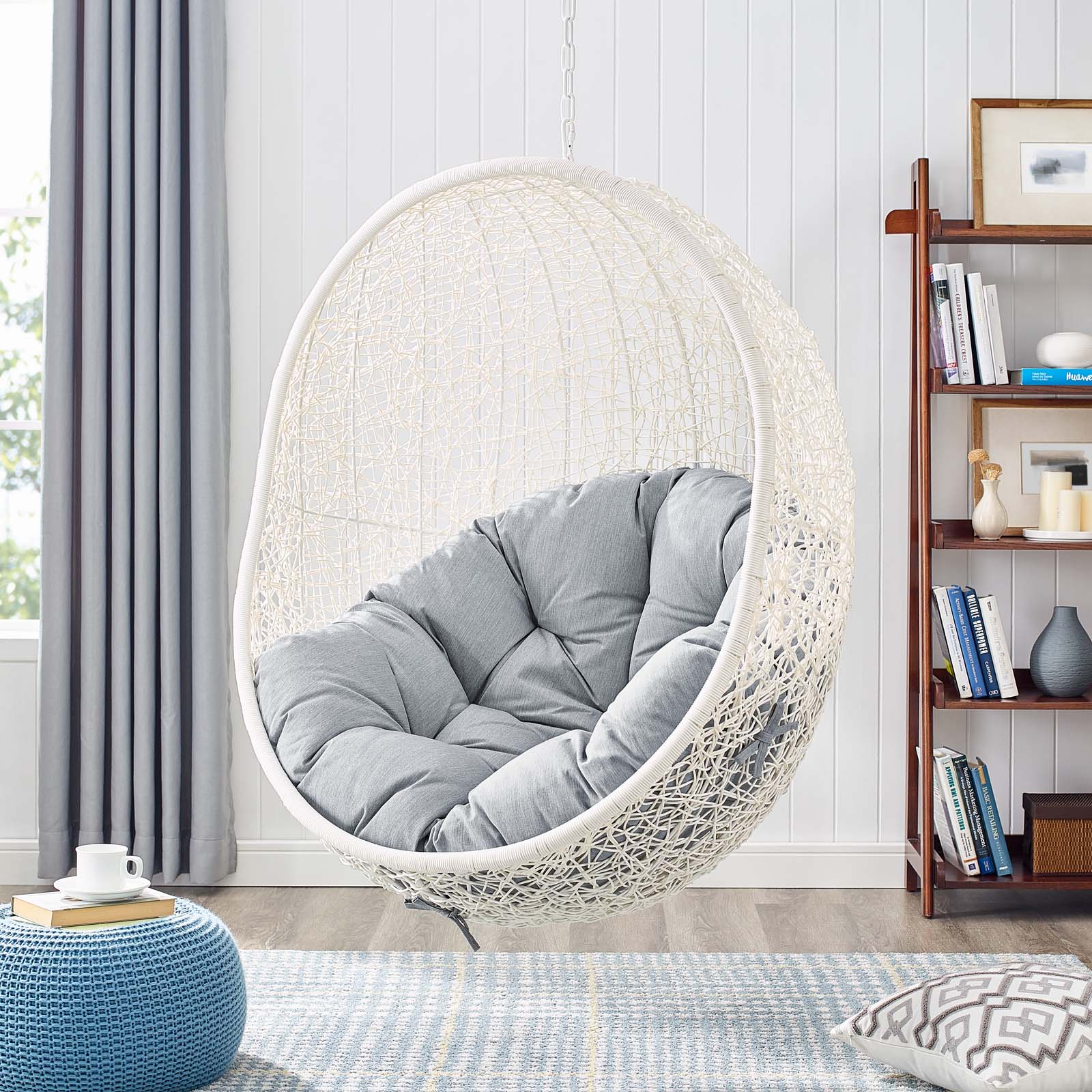Outdoor Rattan Swing Lounge Chair, Weatherproof Patio Hanging Seat for Garden - Image 74