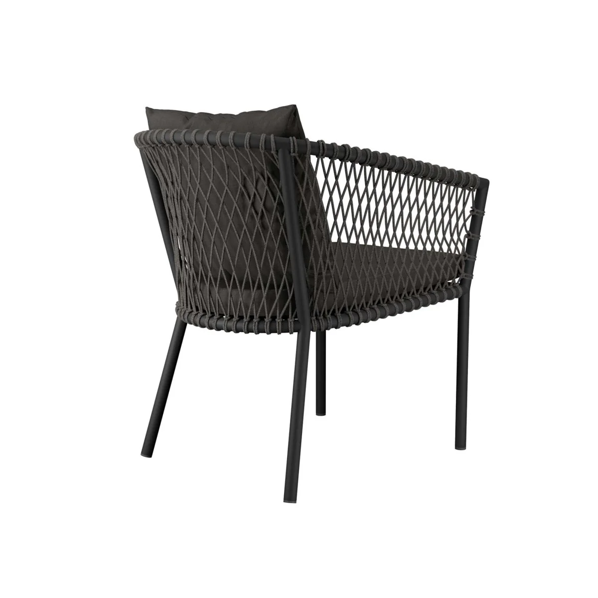 Outdoor Rope and Aluminum Dining Armchair – Charcoal - Image 5