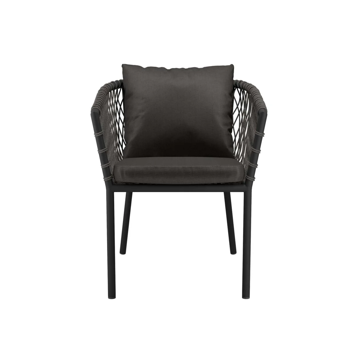 Outdoor Rope and Aluminum Dining Armchair – Charcoal - Image 6