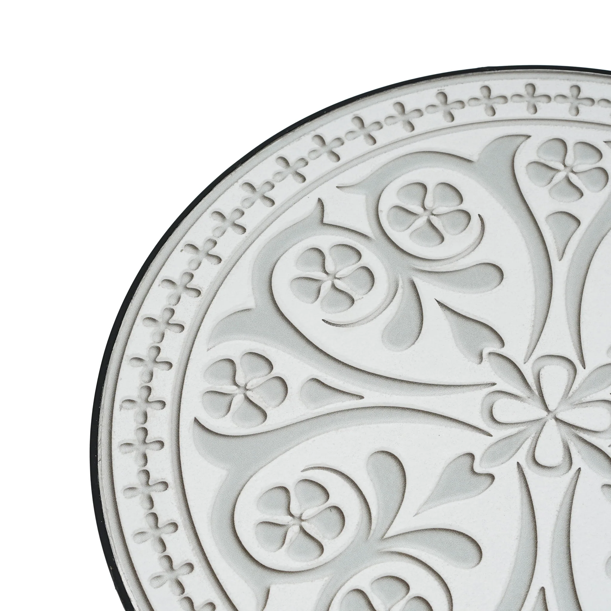 Outdoor Round Side Table With Mosaic Style Top And Curved Iron Legs - Image 8
