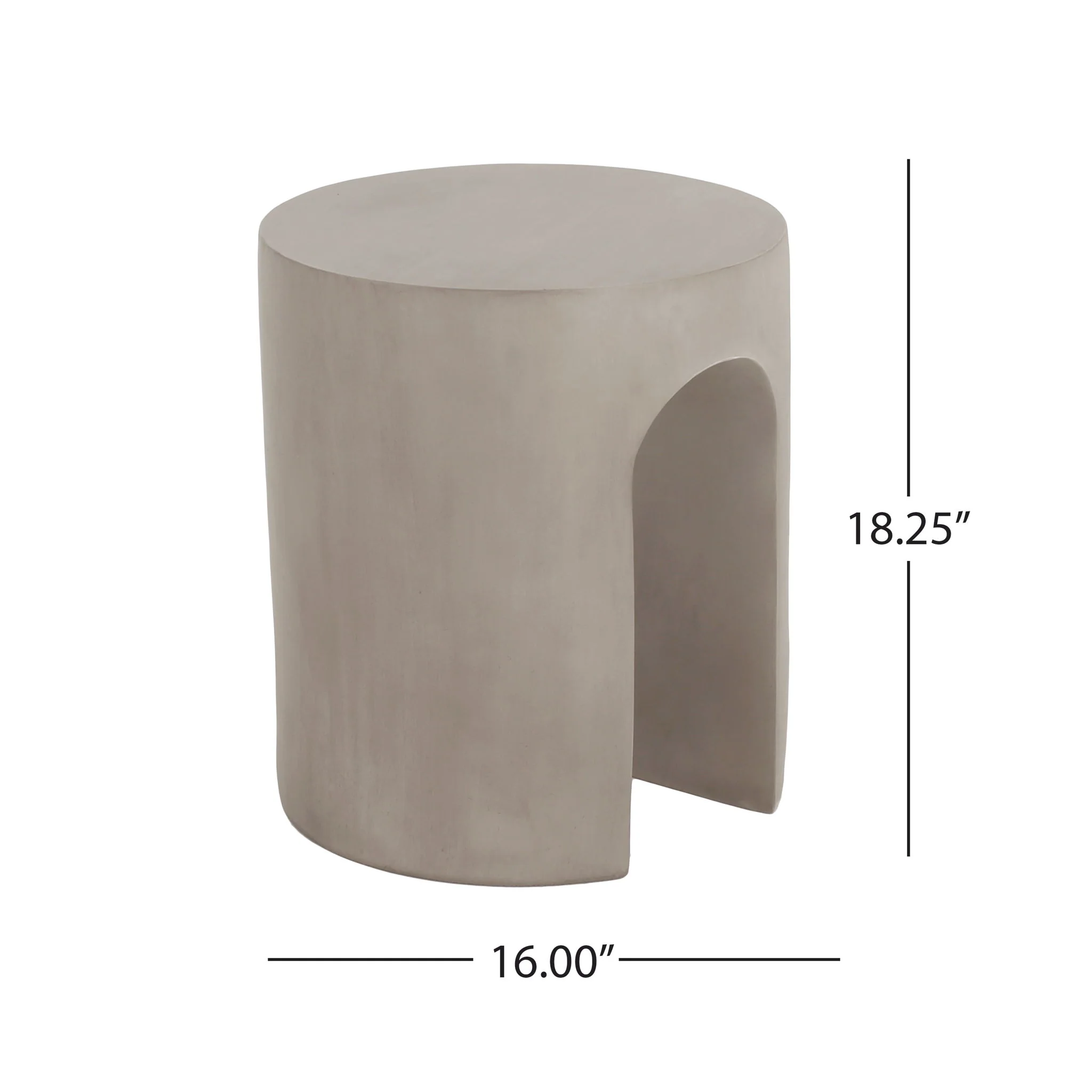 Outdoor Round With U Shape Side Table - Light Gray - Image 7