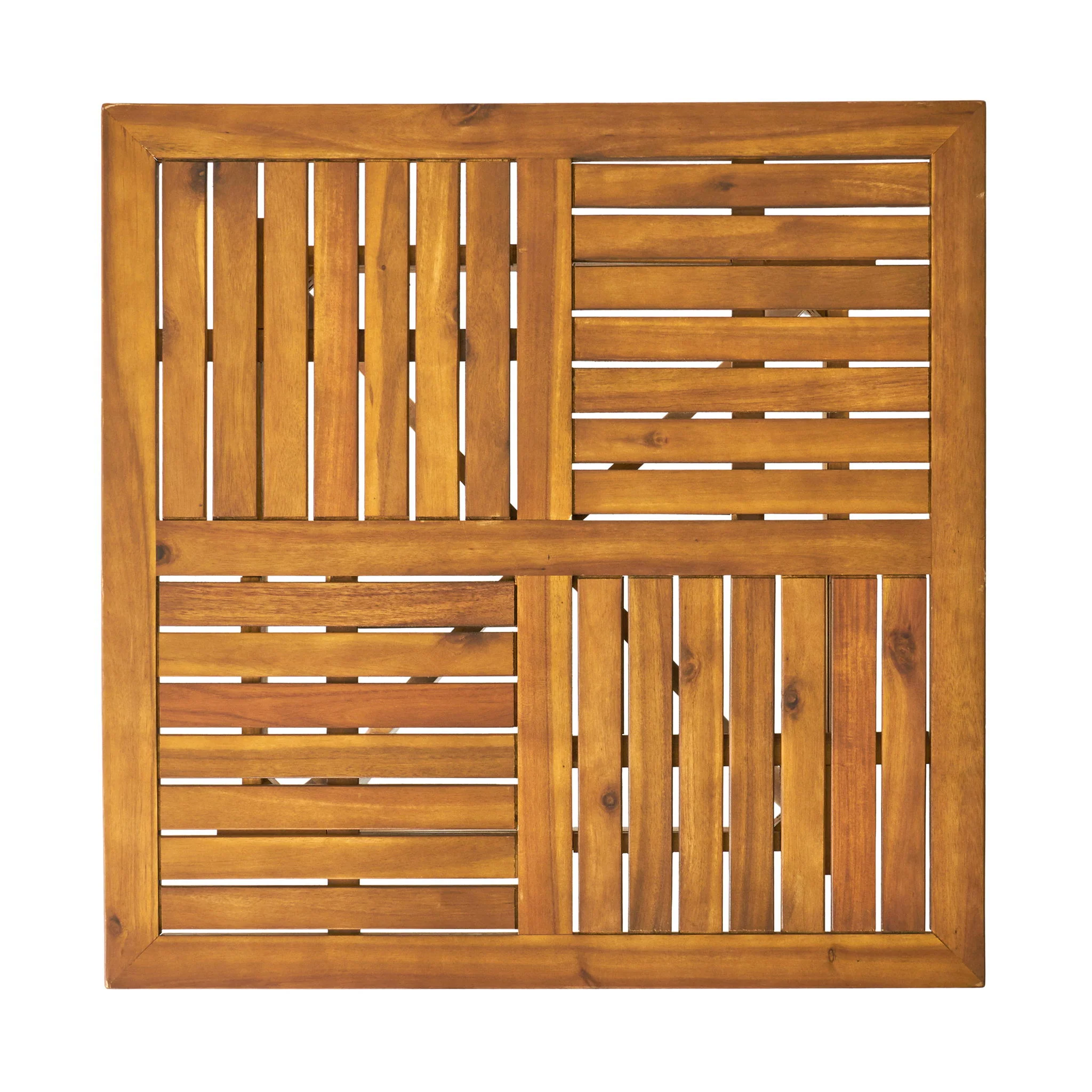 Outdoor Rustic Patio Acacia Bistro Set With Cushions - Image 18