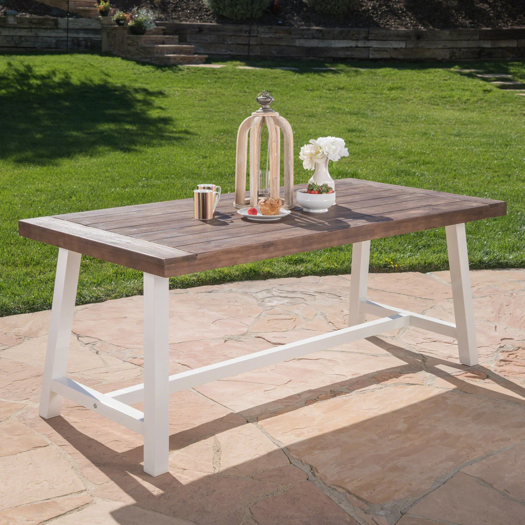 Outdoor Sandblast Finish Acacia Wood Dining Table - Image 19