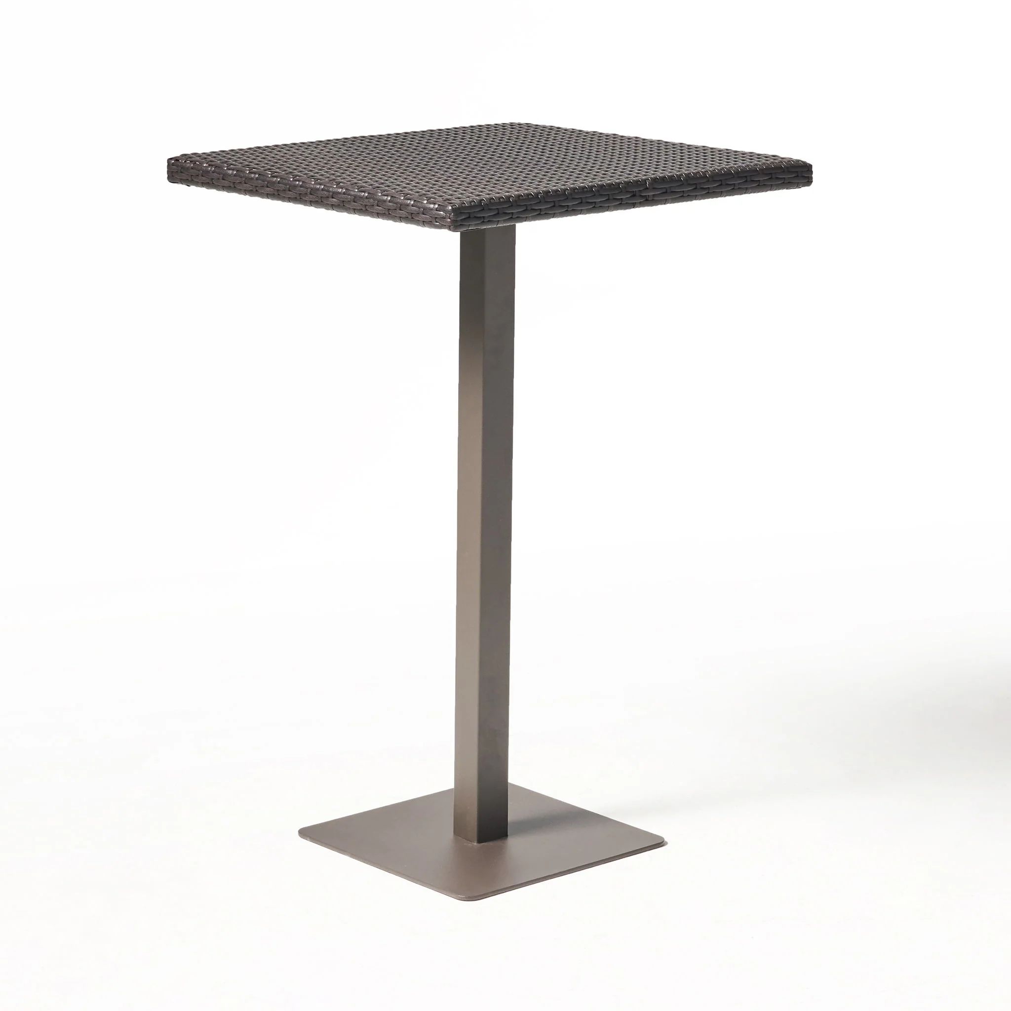 Outdoor Square Rattan Bar Table With Iron Frame - Multi Brown - Image 2