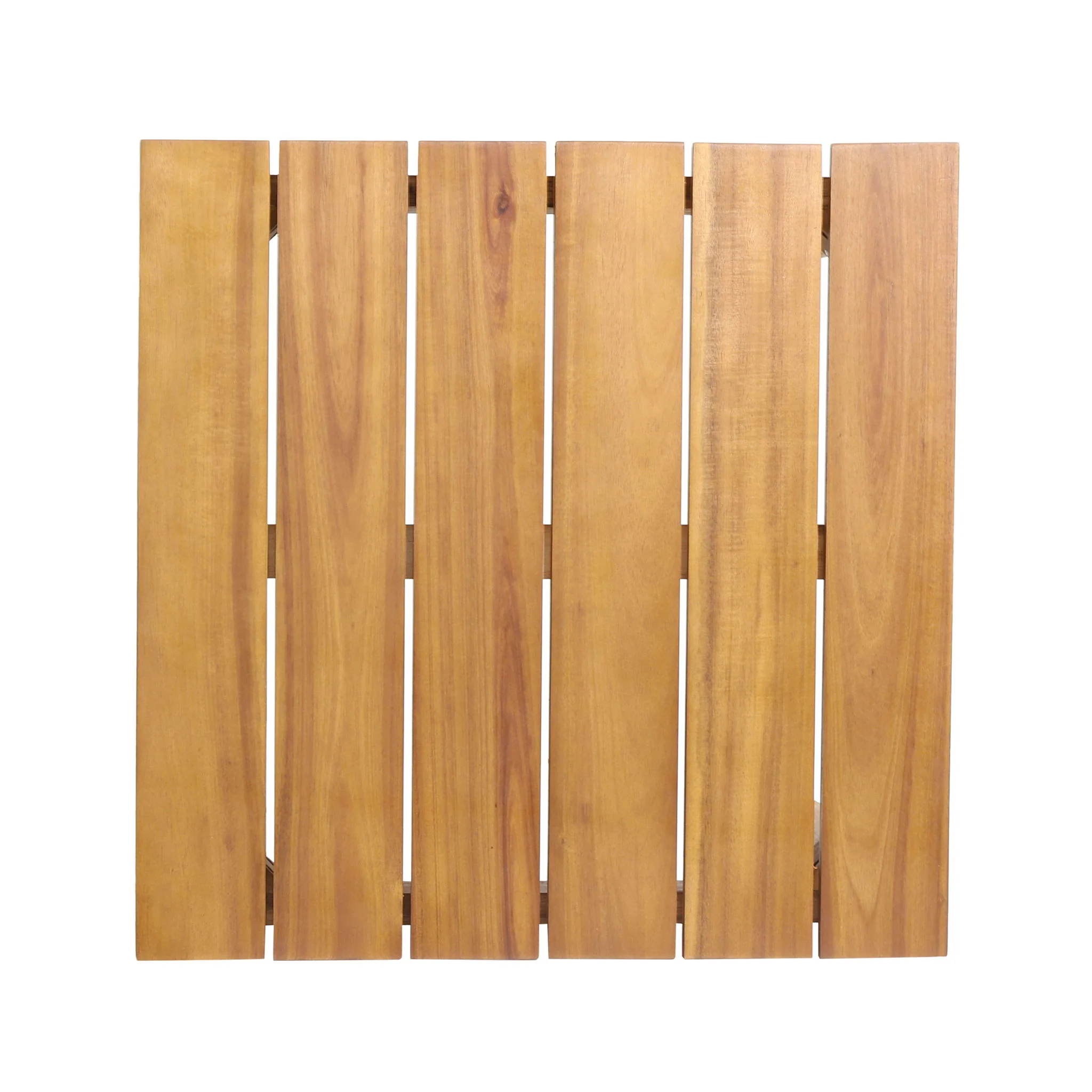 Outdoor Square Side Table With Slatted Top And Wood Frame - Teak - Image 5