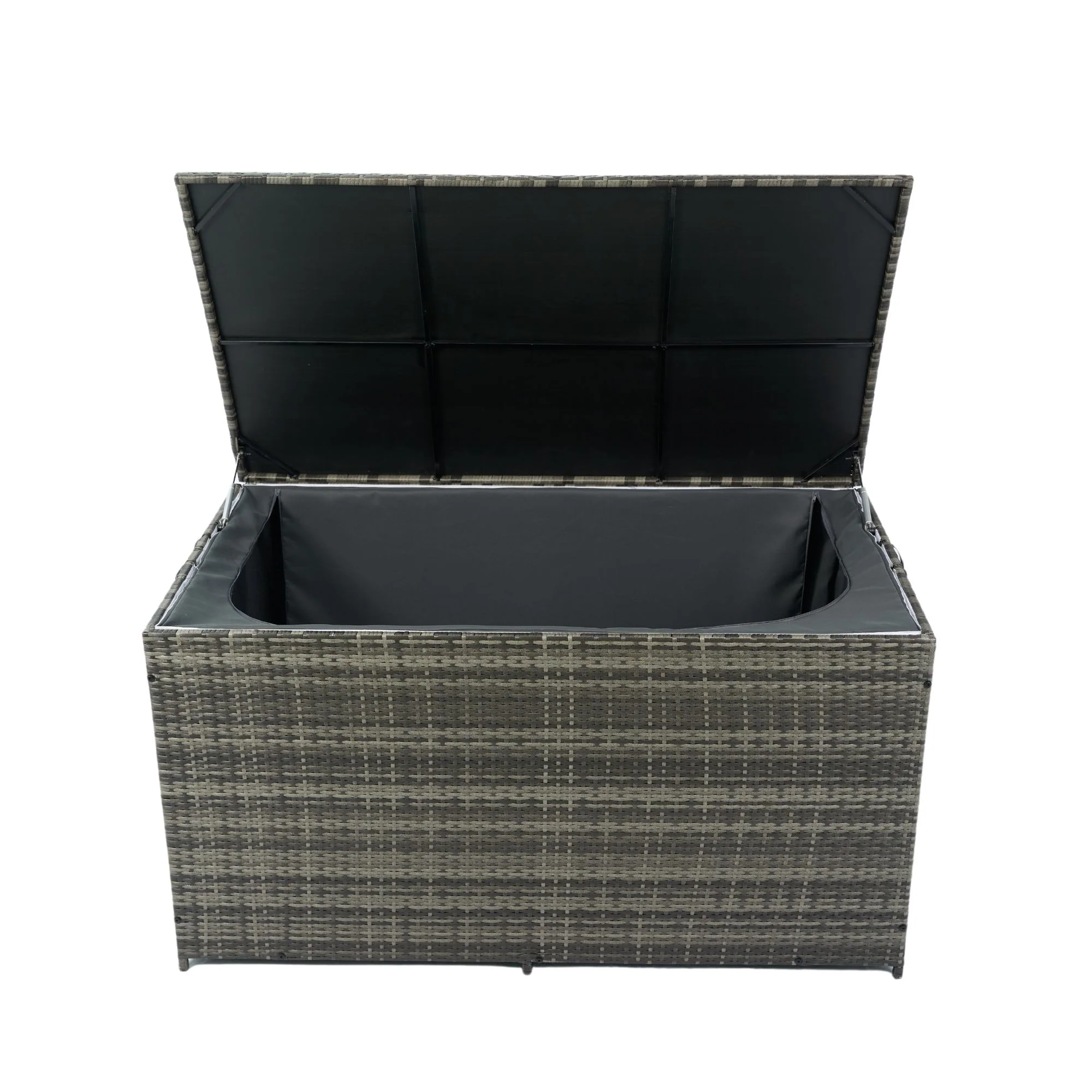 Outdoor Storage Box, Wicker Patio Deck Boxes With Lid, Outdoor Cushion Storage For Kids Toys, Pillows, Towel, Wicker - Image 2