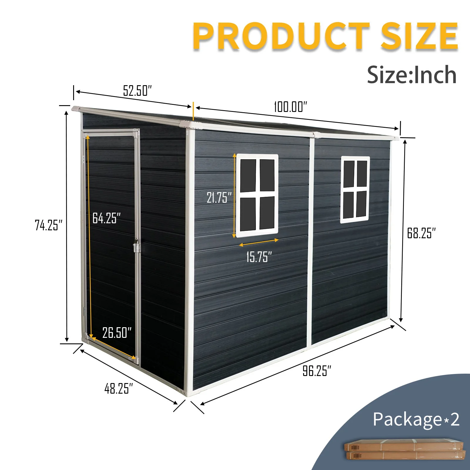 Outdoor Storage Shed Garden Building Waterproof Resin 8x4ft Structure - Image 4