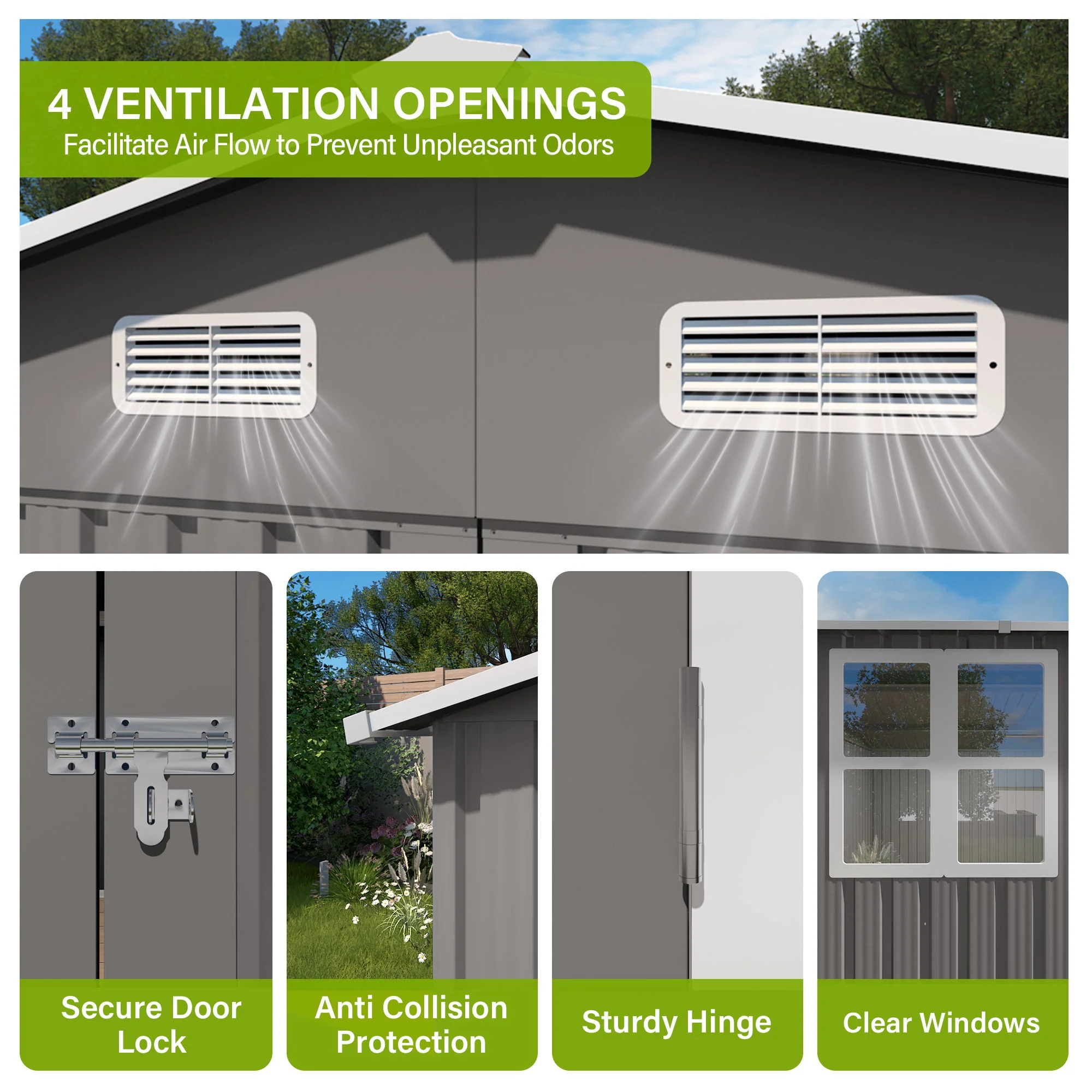 Outdoor Storage Shed With Lockable Doors - Image 8