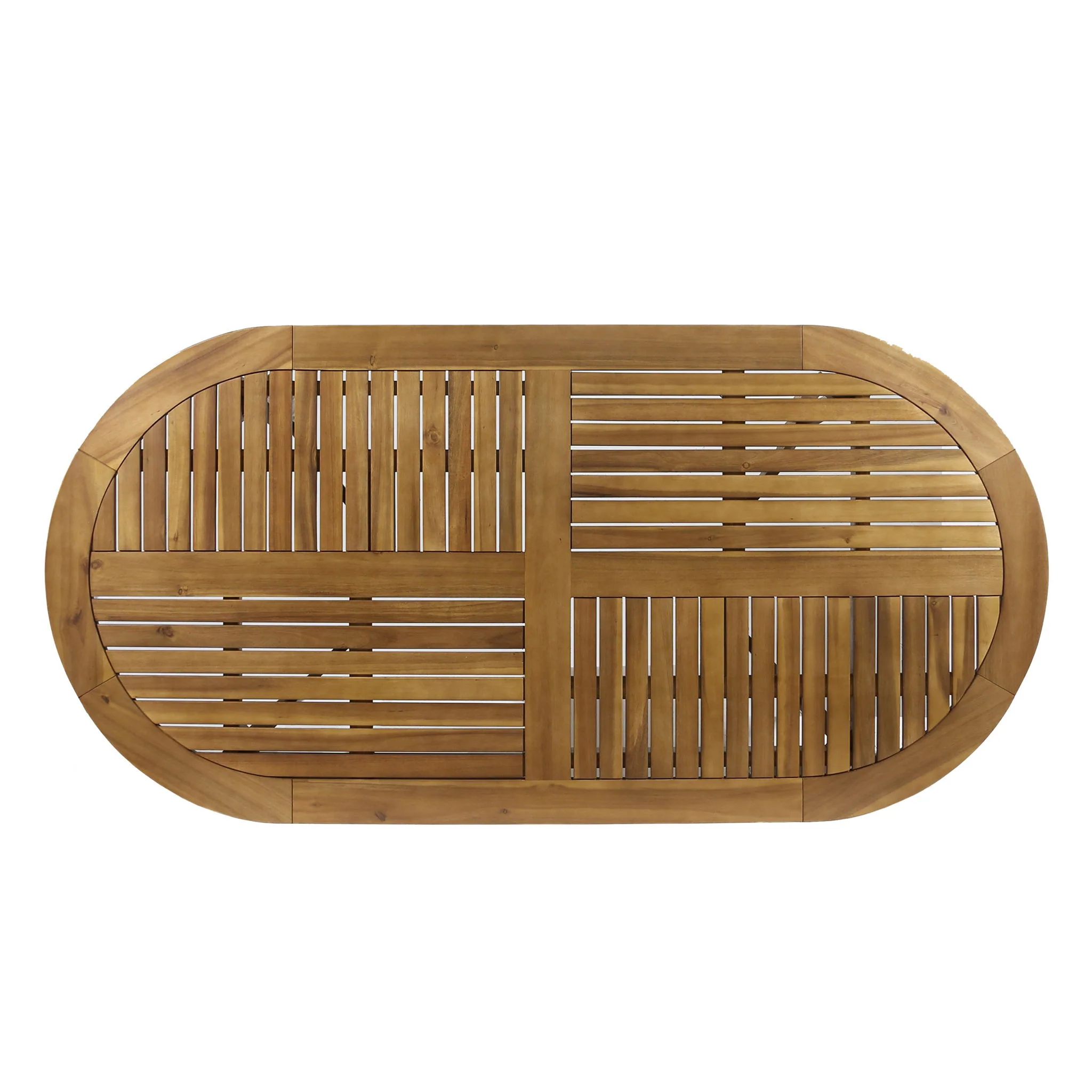 Outdoor Table With Smooth Lines, Slat Top - Image 7