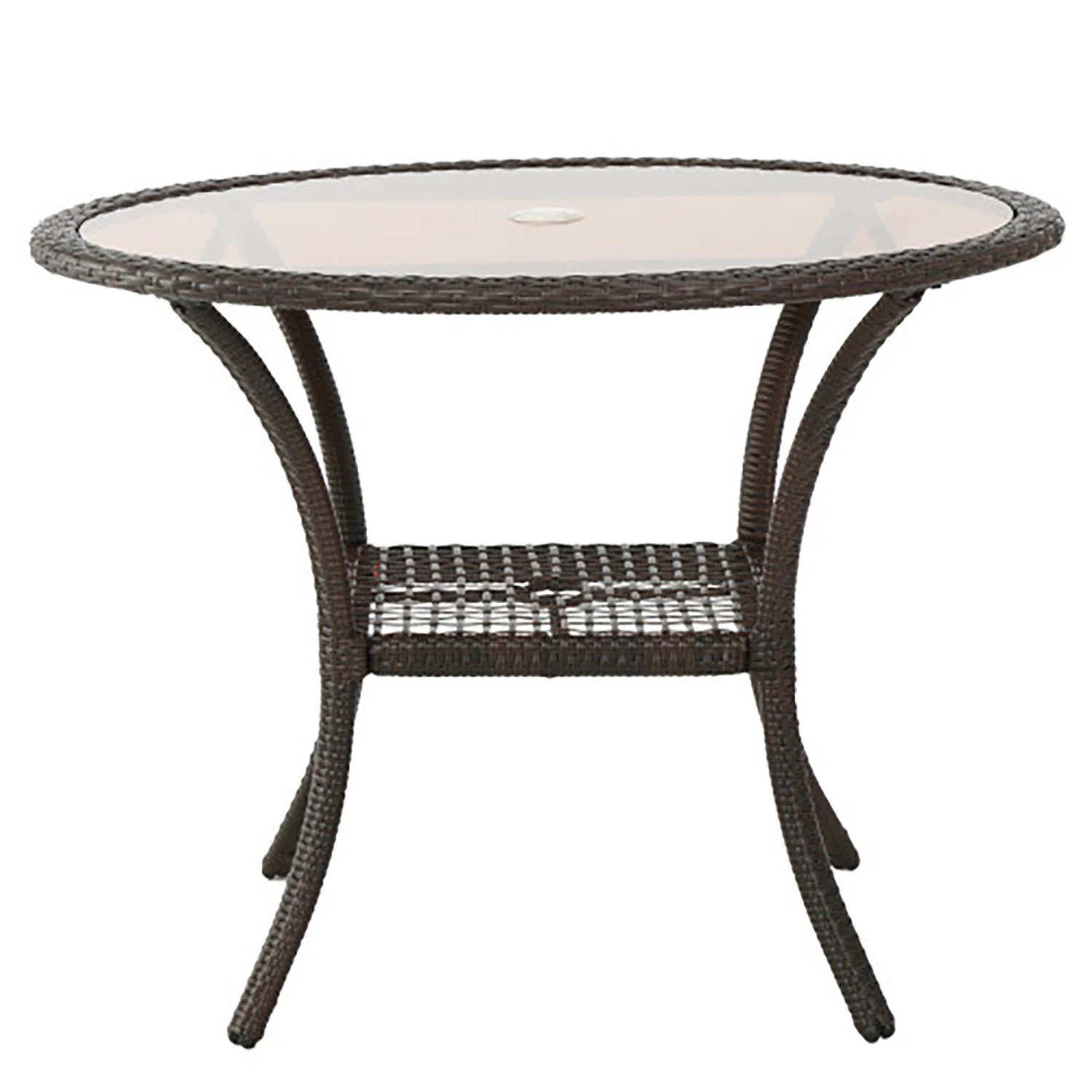 Outdoor Table With Woven Rattan Design - Brown - Image 4