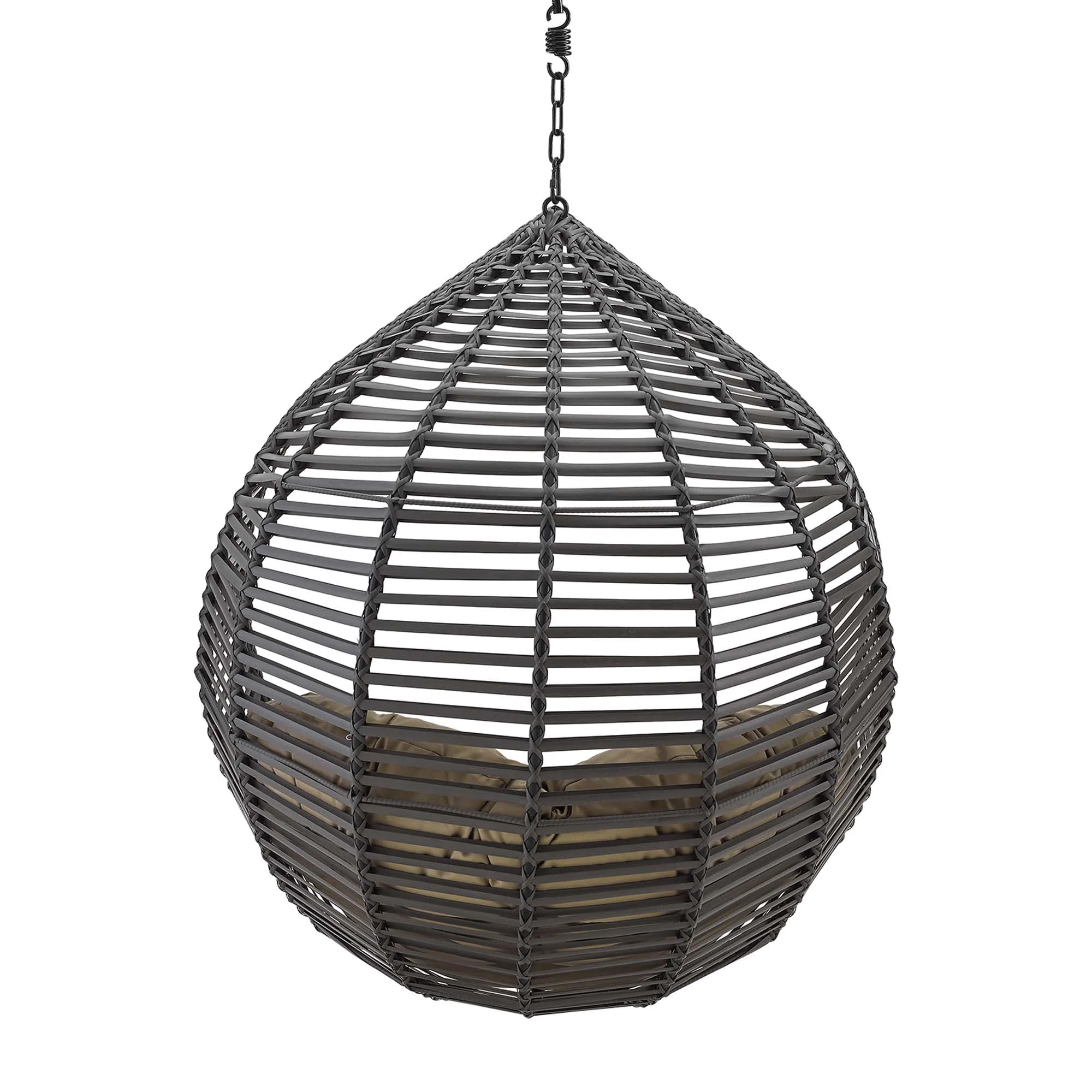 Outdoor Teardrop Rattan Hanging Swing Chair for Patio, Yard, Porch and Garden Seating - Image 7