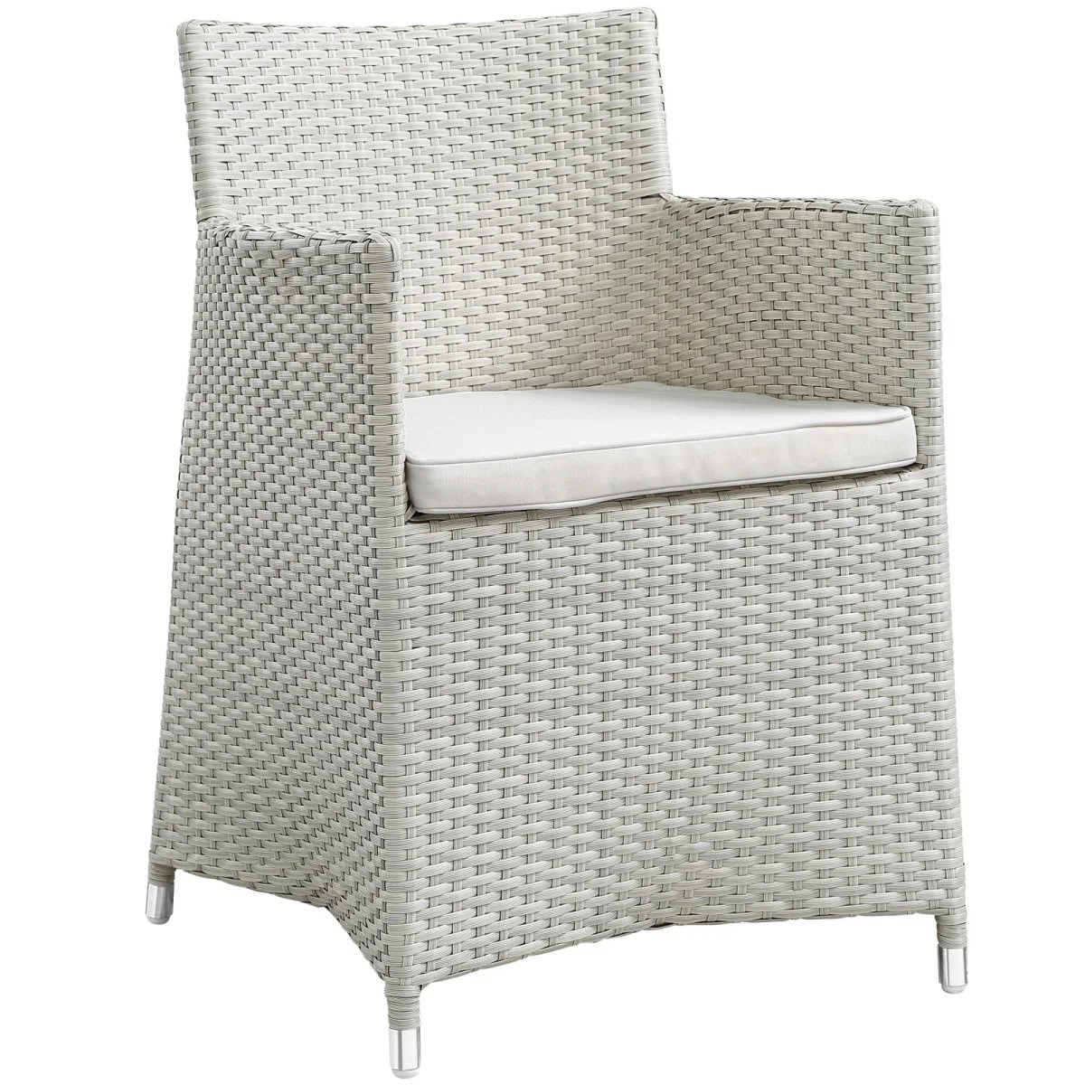 Outdoor Wicker and Aluminum Armchairs with Cushions for Patio and Garden Seating - Image 2