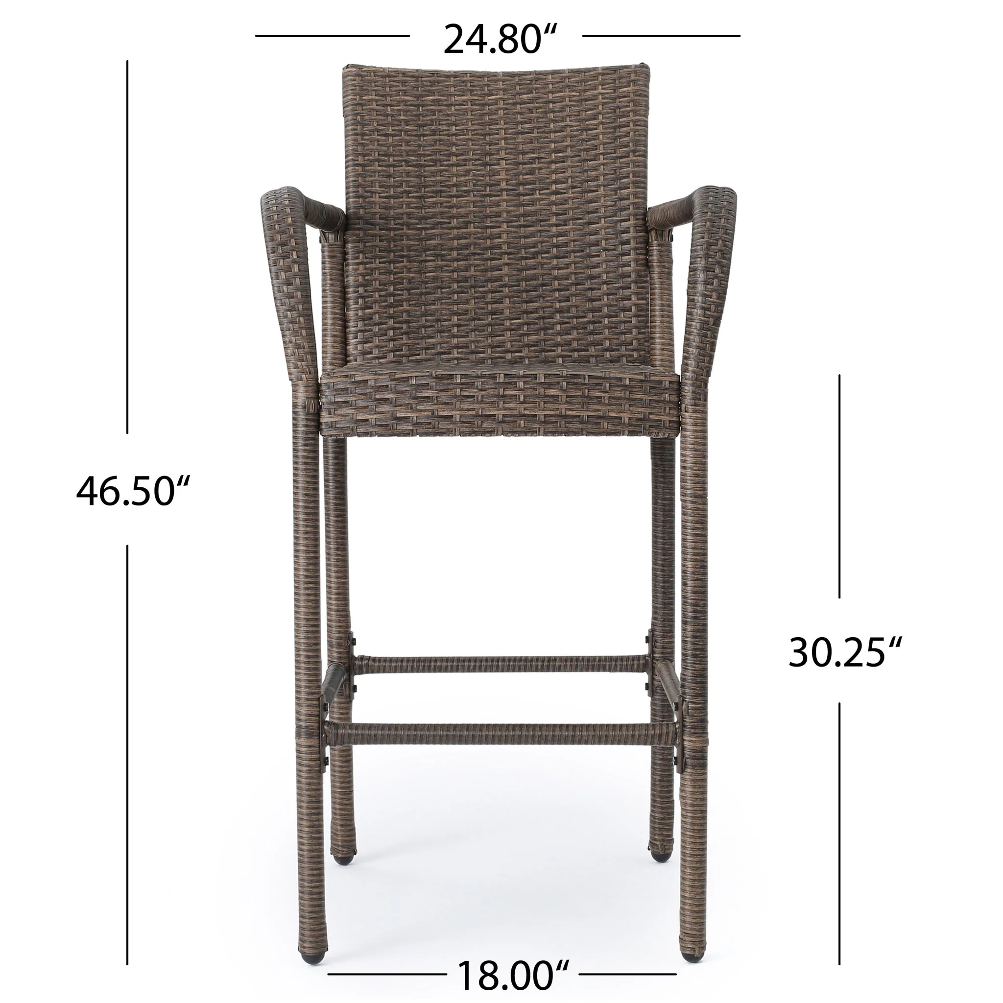 Outdoor Wicker Barstools With Rattan And Iron Frame - Image 6