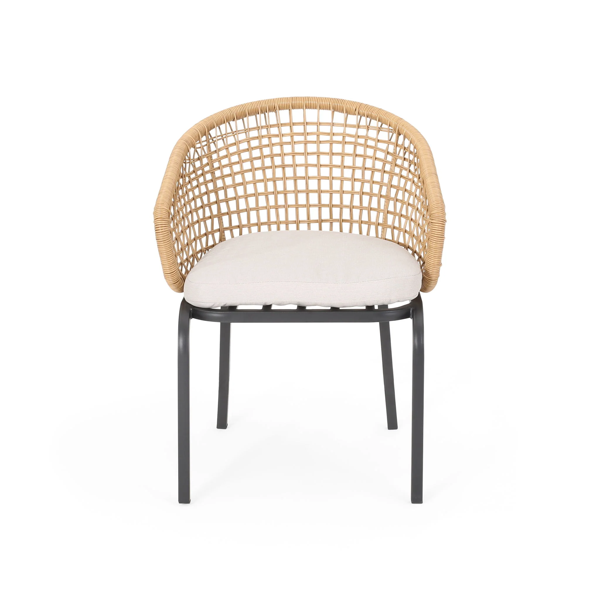 Outdoor Wicker Chair With Powder Coated Iron Legs - Image 8
