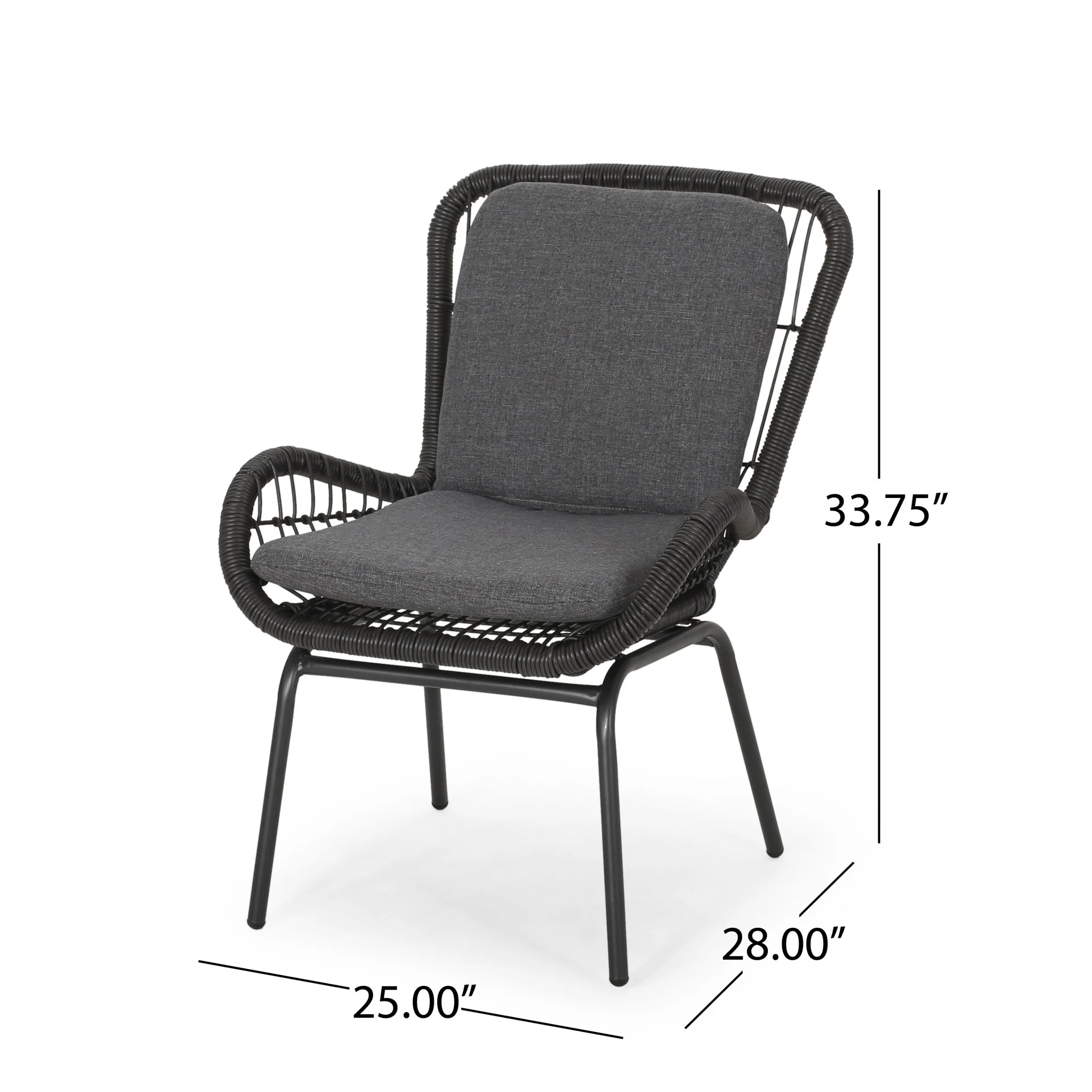 Outdoor Wicker Club Chair With Cushions (Set of 2) - Image 11