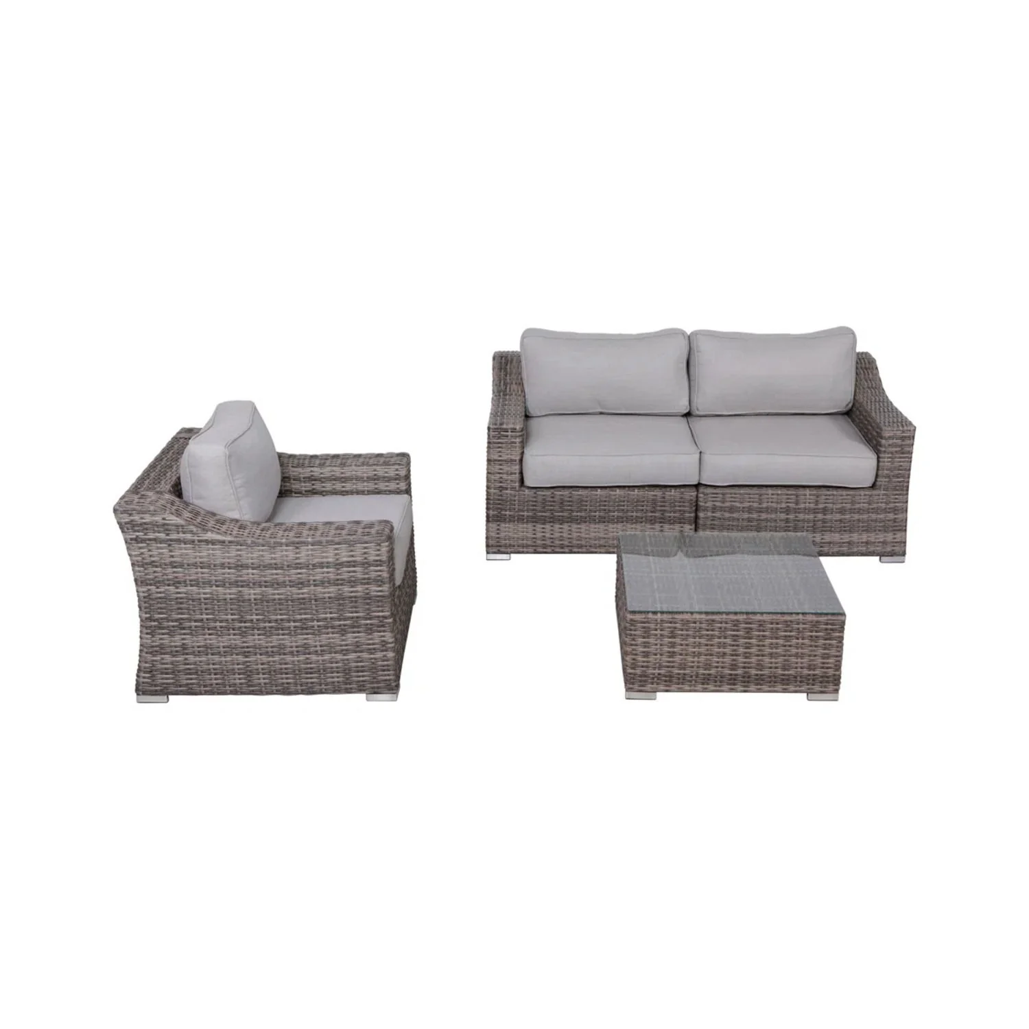 Outdoor Wicker Conversation Set With Cushions, All Weather - Image 19
