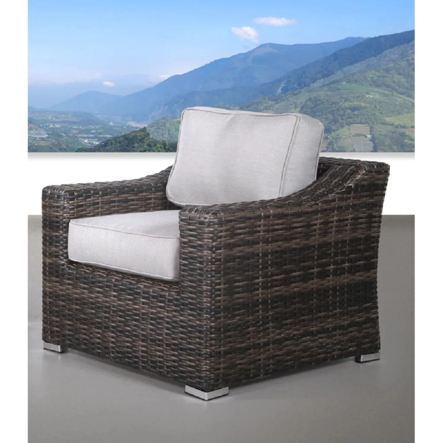Outdoor Wicker Conversation Set With Cushions, All Weather - Image 43
