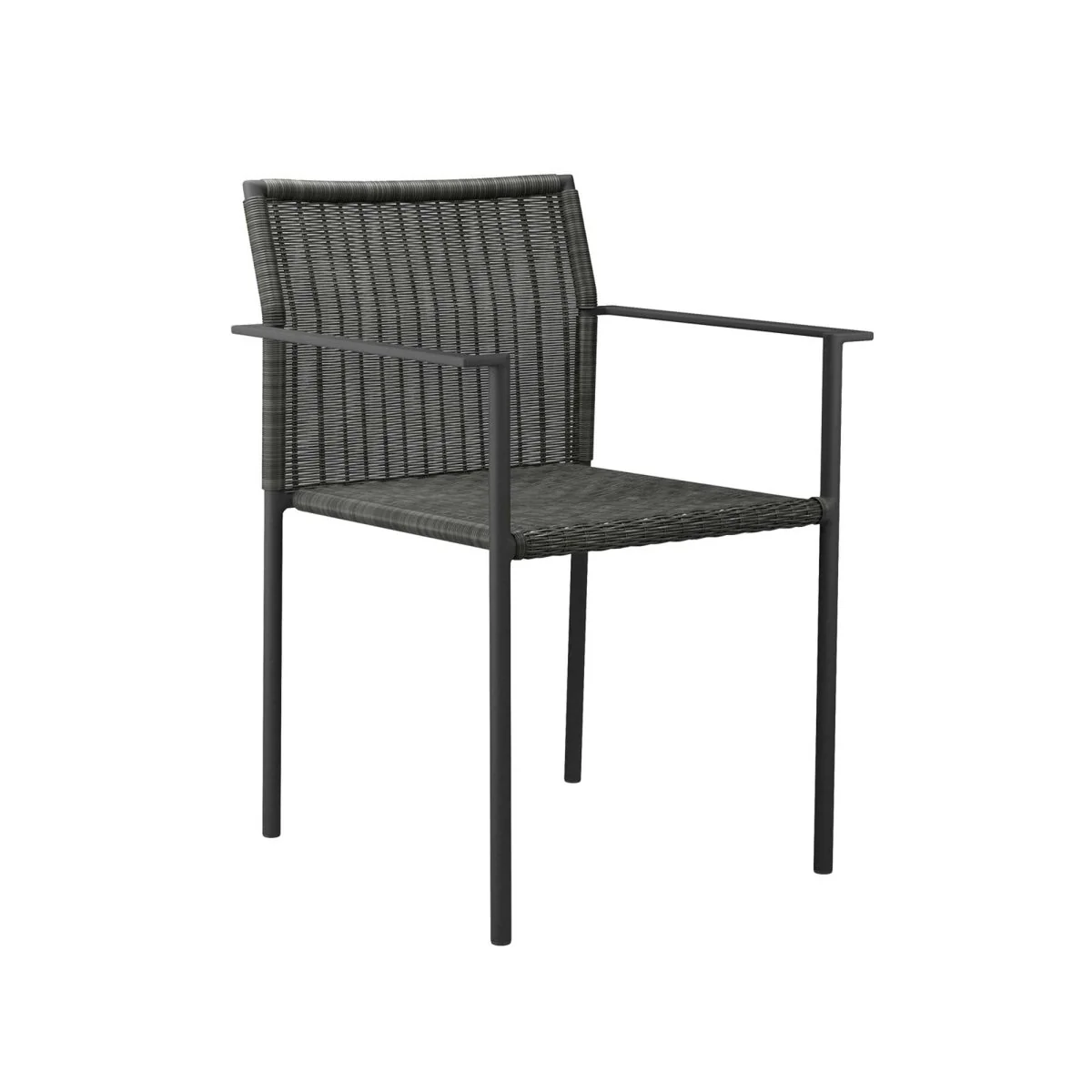 Outdoor Wicker Rattan Dining Armchairs – Charcoal Set of 2 - Image 4