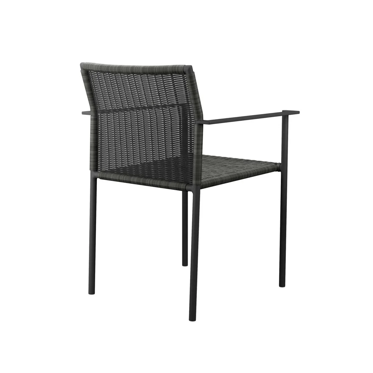 Outdoor Wicker Rattan Dining Armchairs – Charcoal Set of 2 - Image 6