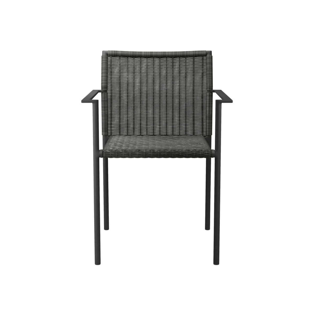 Outdoor Wicker Rattan Dining Armchairs – Charcoal Set of 2 - Image 7