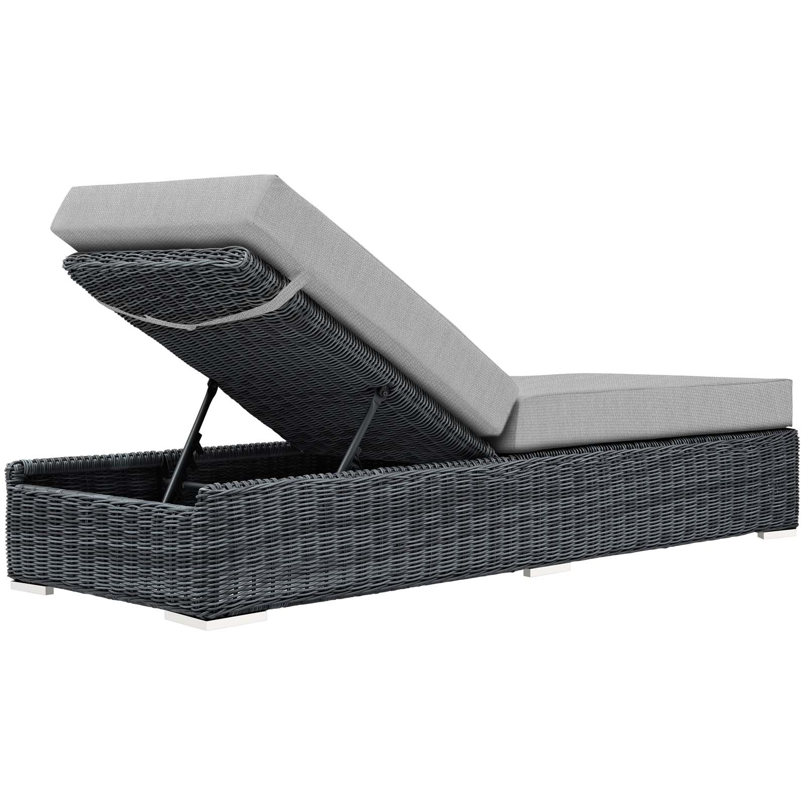 Outdoor Woven Chaise Lounge with Frame - Weather-Resistant Patio Reclining Seating - Image 3