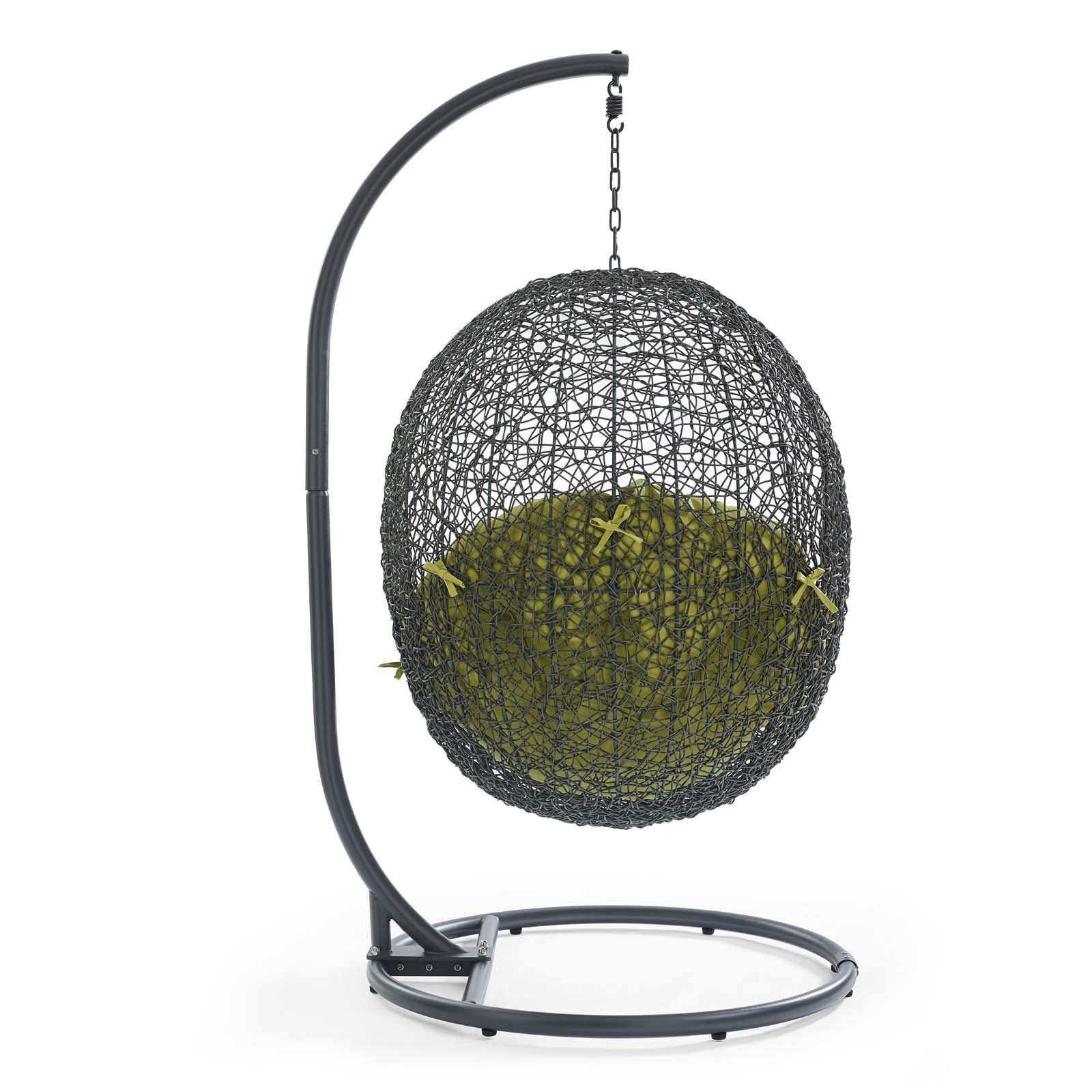 Outdoor Woven Hanging Swing Chair with Stand for Patio and Garden Seating - Image 101