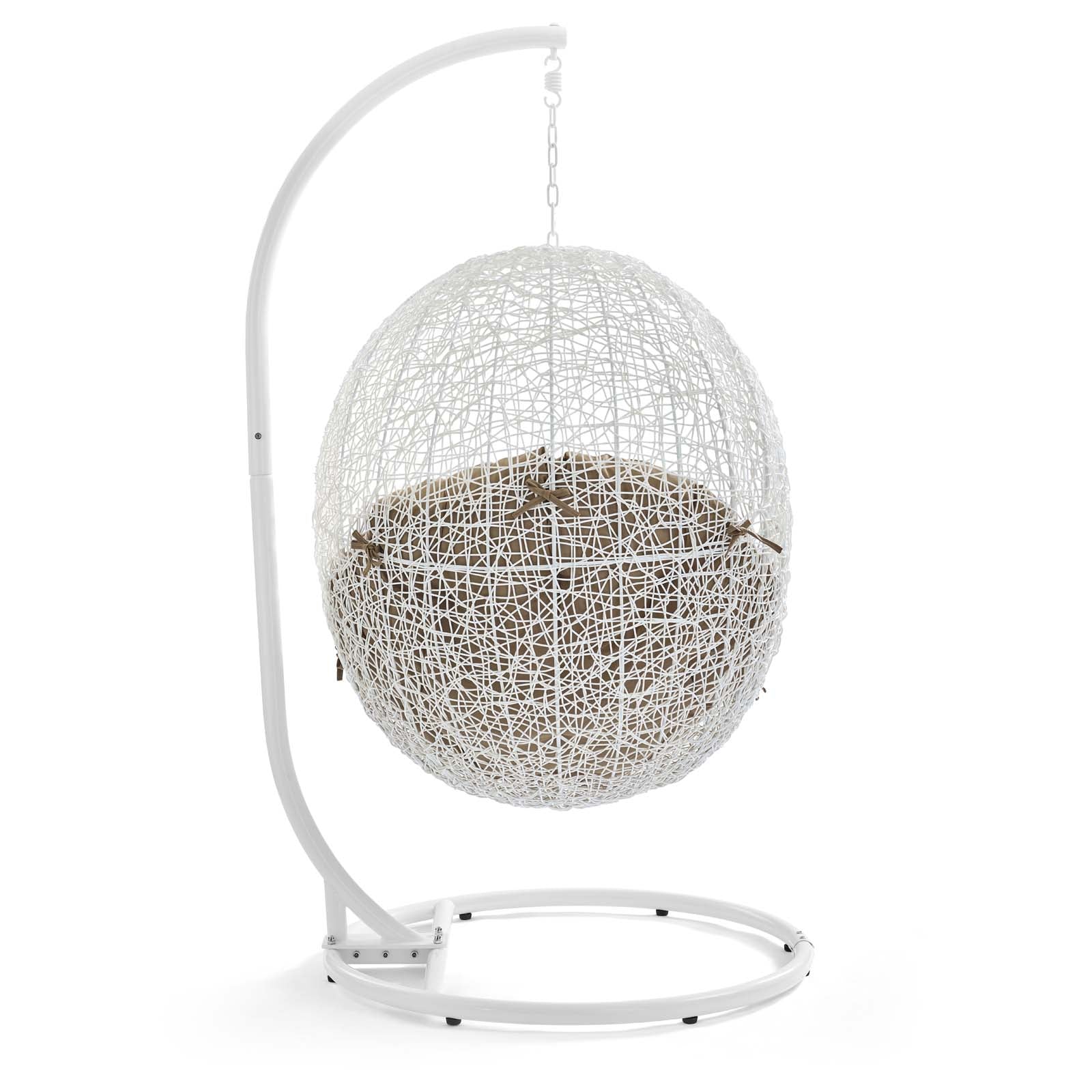 Outdoor Woven Hanging Swing Chair with Stand for Patio and Garden Seating - Image 53