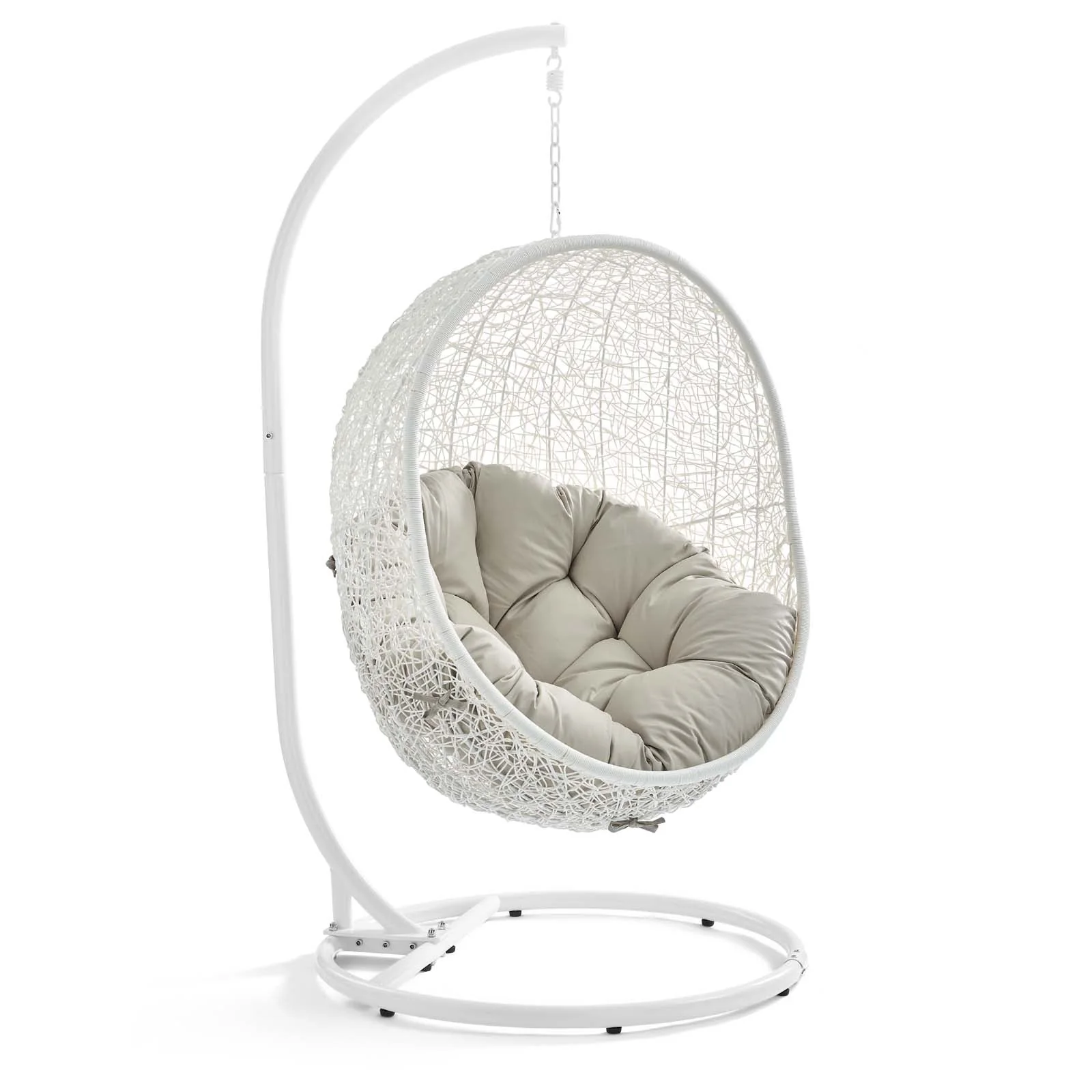 Outdoor Woven Hanging Swing Chair with Stand for Patio and Garden Seating - Image 65