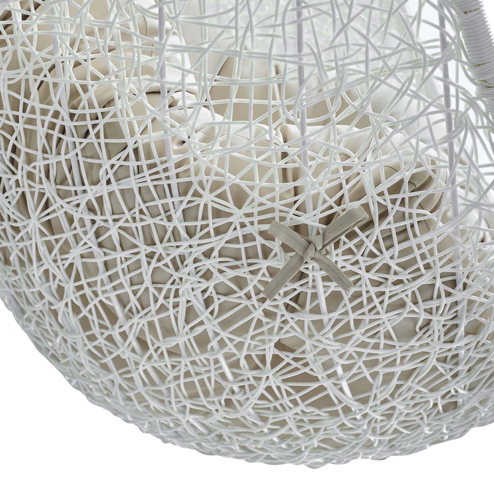 Outdoor Woven Hanging Swing Chair with Stand for Patio and Garden Seating - Image 70