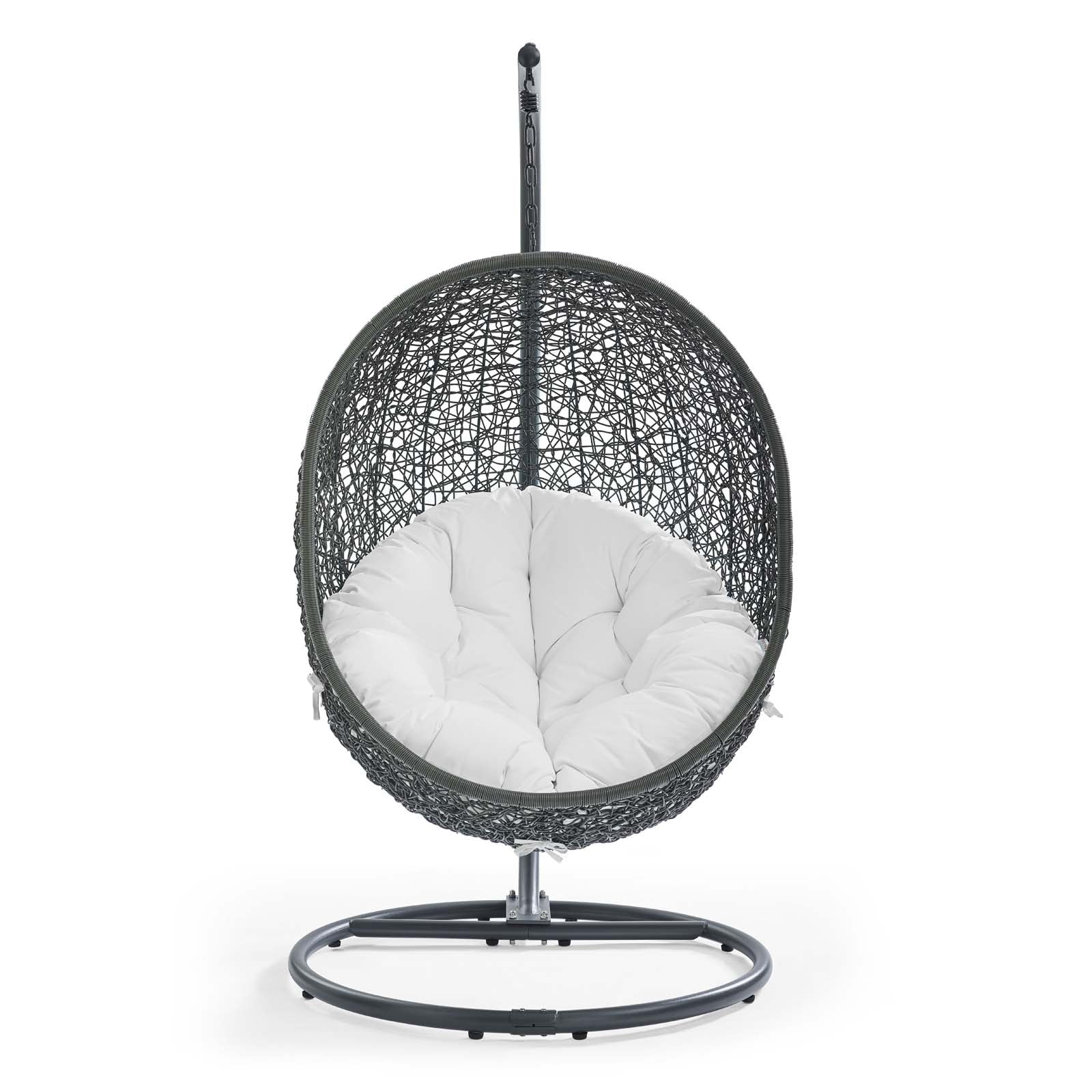 Outdoor Woven Hanging Swing Chair with Stand for Patio and Garden Seating - Image 77