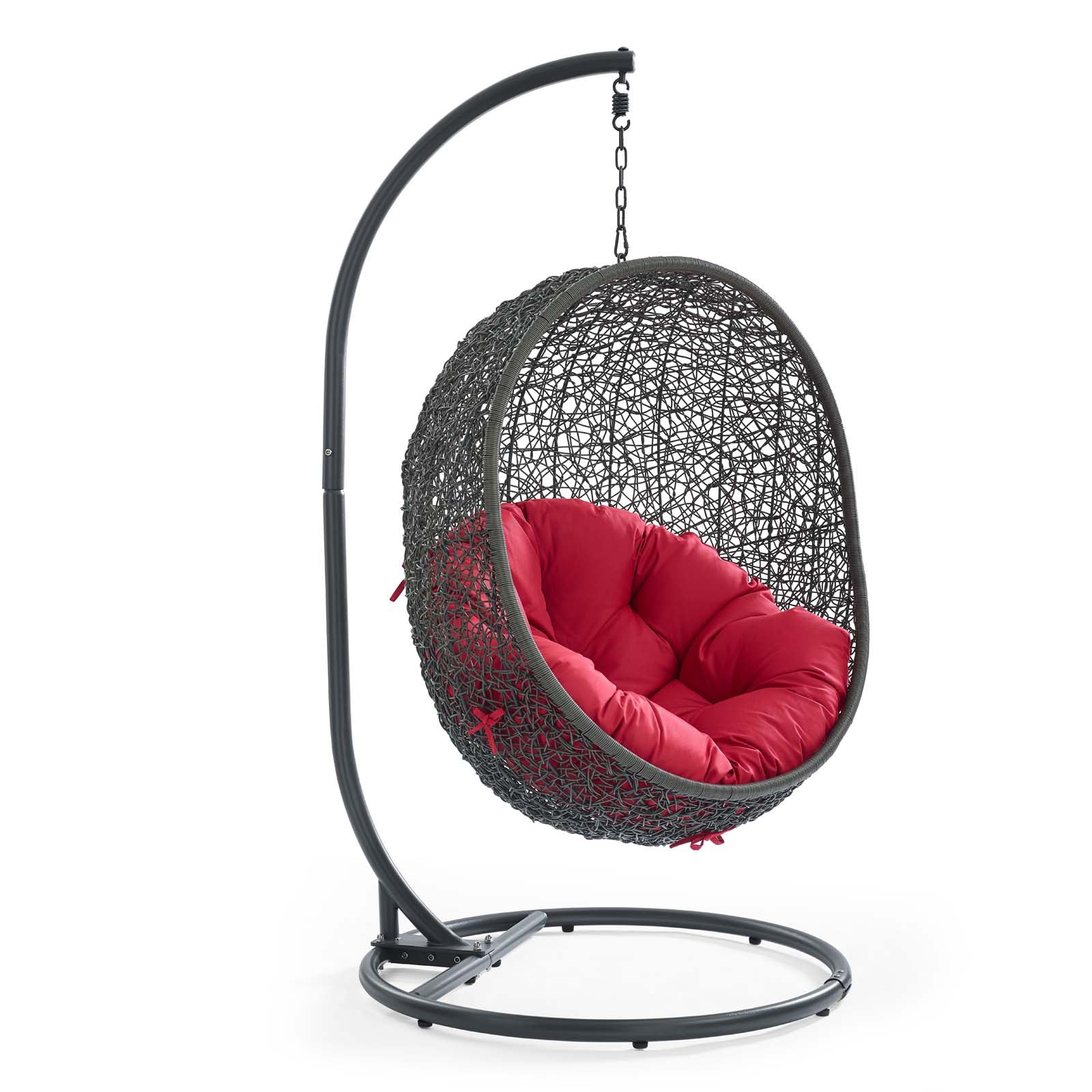 Outdoor Woven Hanging Swing Chair with Stand for Patio and Garden Seating - Image 89