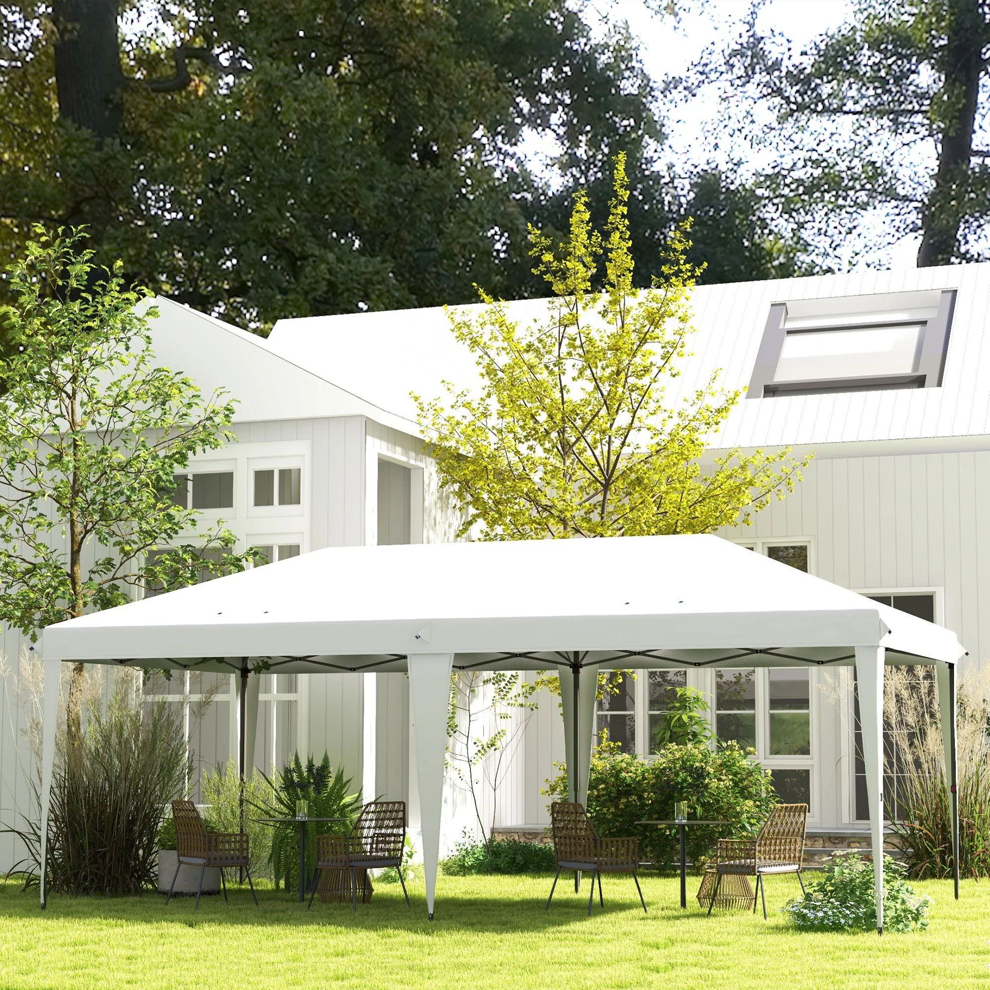 Outsunny - 10' x 19.2' Pop Up Canopy Tent, Heavy Duty Tent For Parties, Outdoor Instant Gazebo Sun Shade Shelter With Carry Bag For Catering, Events, Wedding, Backyard Bbq - Image 6