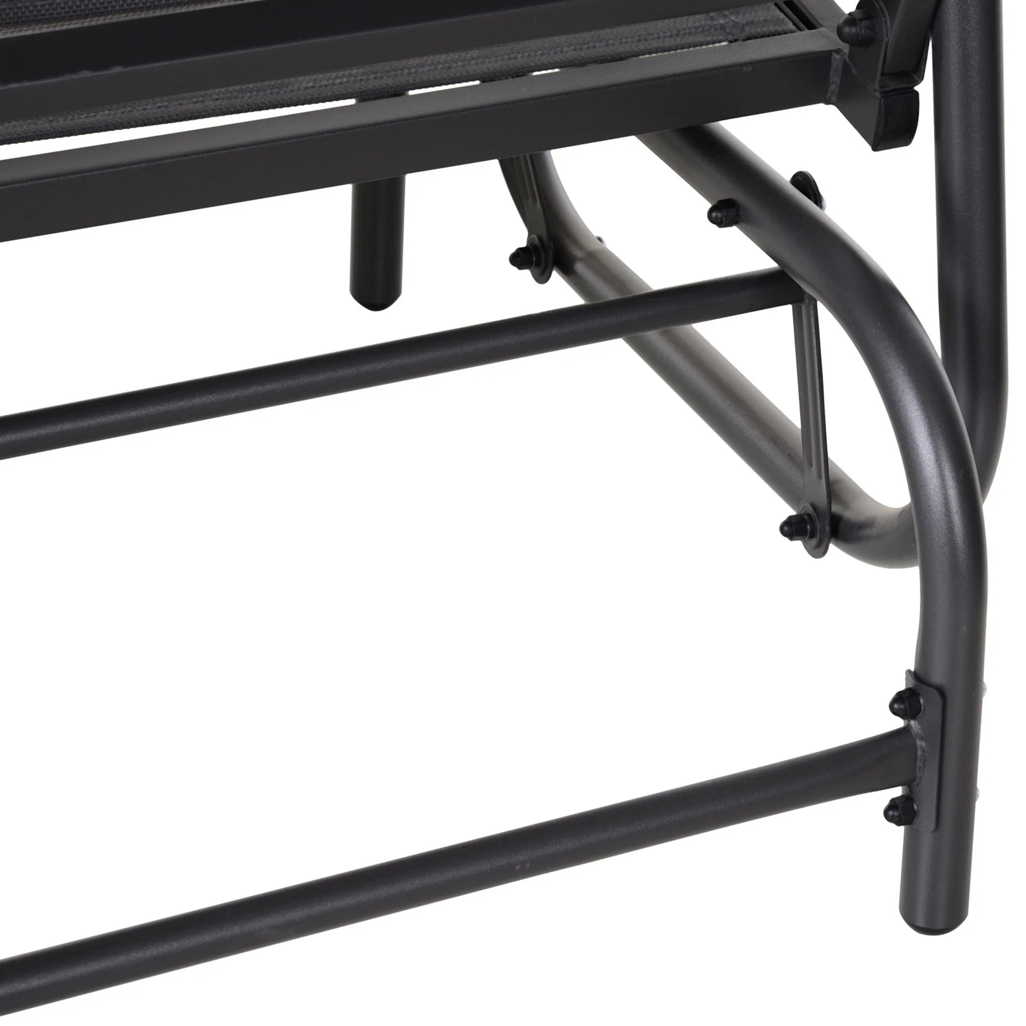 Outsunny - 2 Person Outdoor Glider Bench, Patio Double Swing Rocking Chair Loveseat With Powder Coated Steel Frame For Backyard Garden Porch - Gray - Image 5