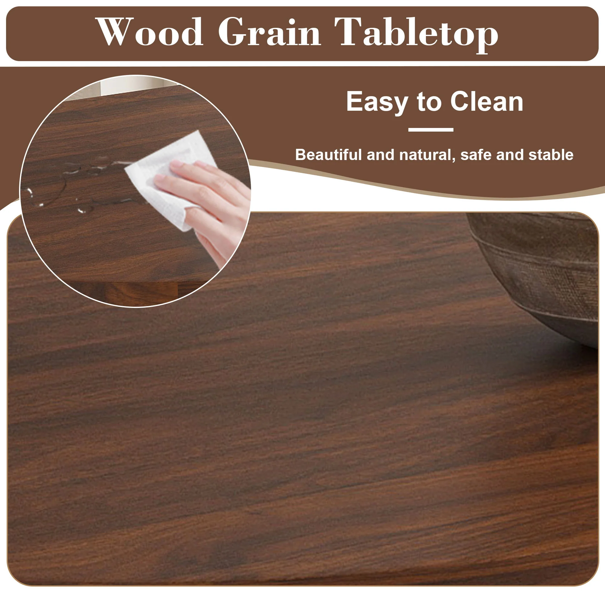 Oval Dining Table Set For 6 With 4 Chairs - Walnut - Image 7