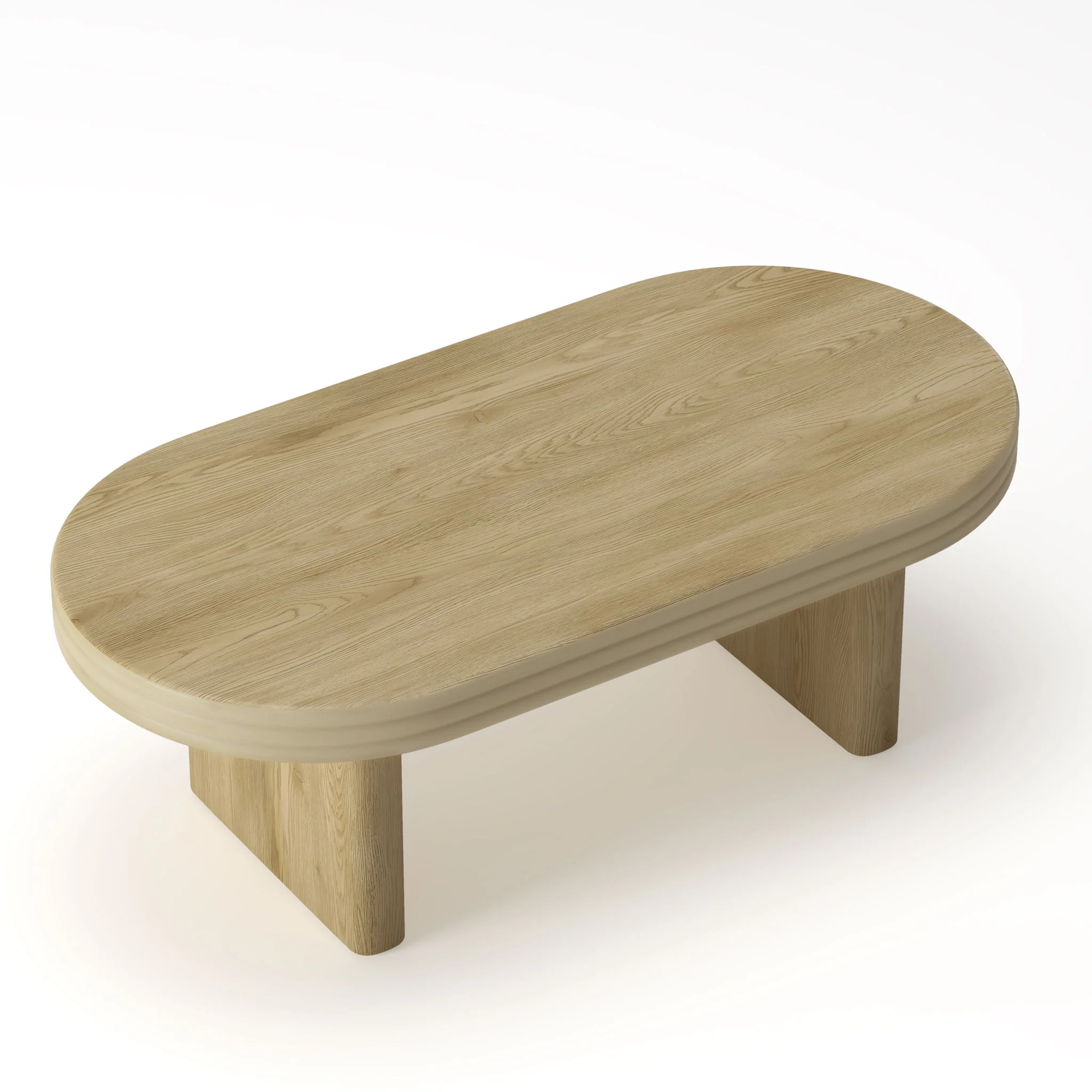 Oval Fluted Coffee Table - Natural - Image 8