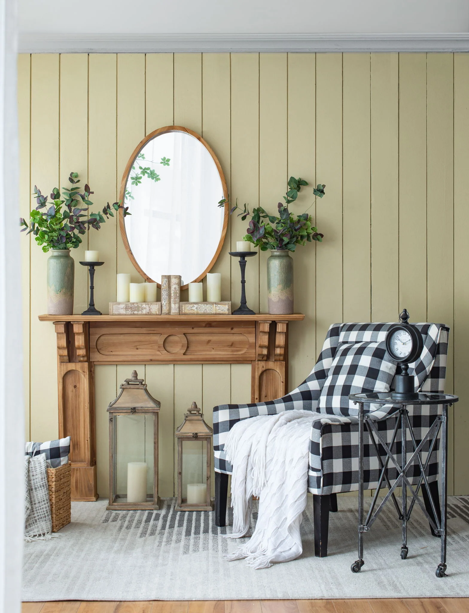 Oval Wall Mirror With Wood Frame, Farmhouse Wood Mirror For Bathroom Entryway Console Lean Against Wall - Brown - Image 4