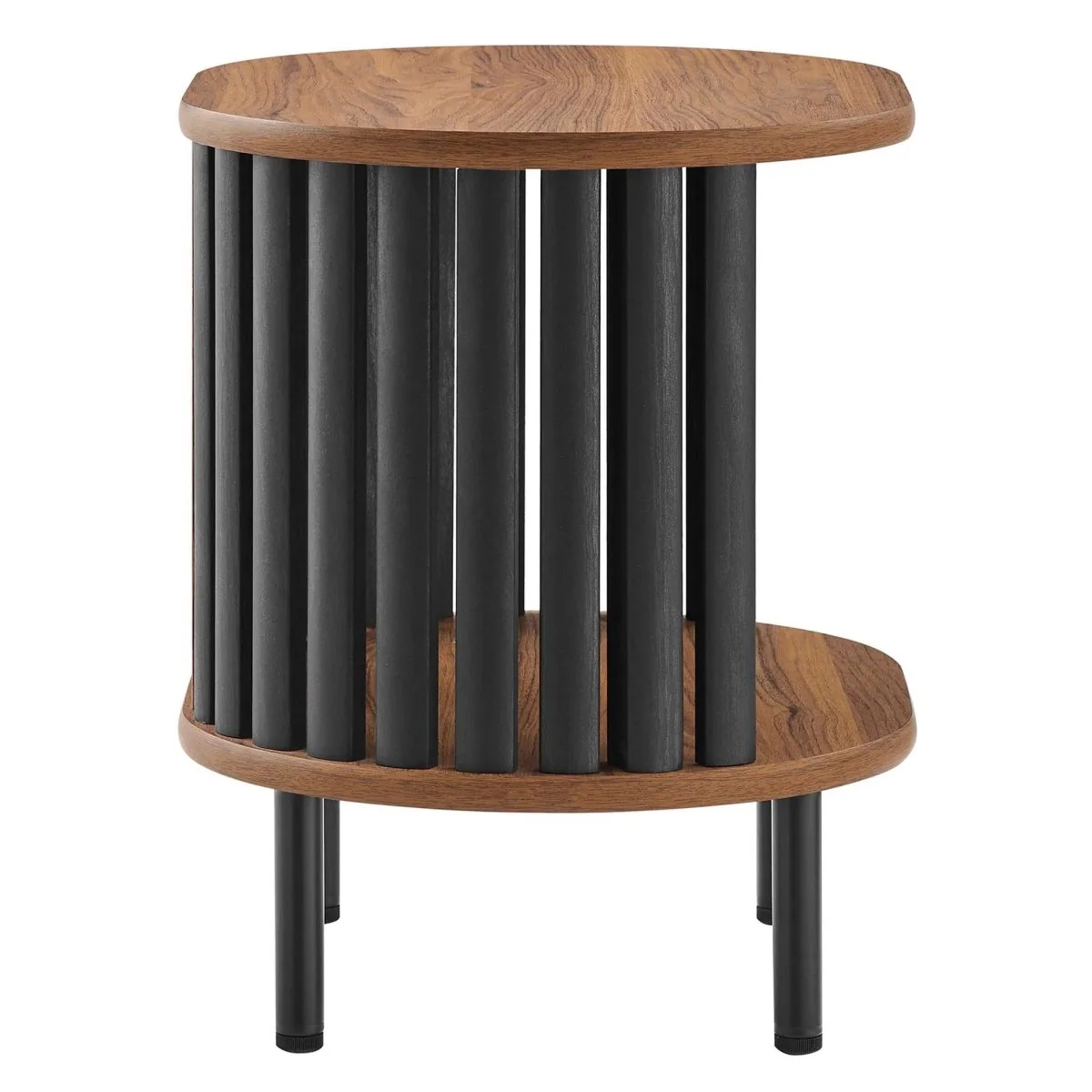 Oval Wood Side Table with Storage and Metal Legs – 20 Inch - Image 15