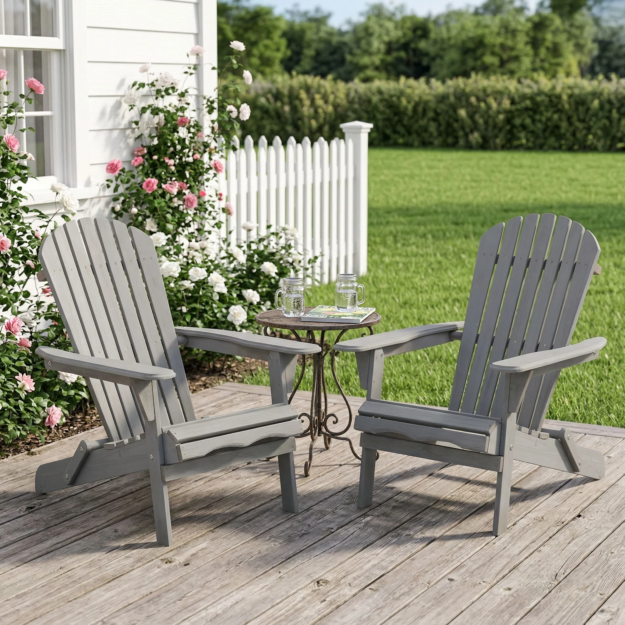Oversize Outdoor Folding Adirondack Chair, Patio Chair For Garden - Image 18