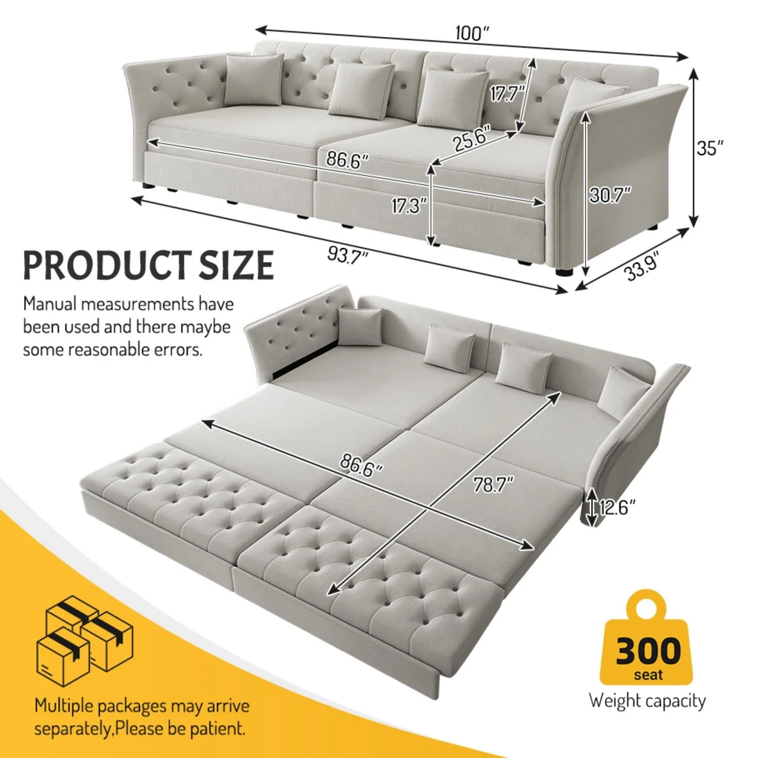 Oversize Pull Out Sofa Bed For Living Room - Image 12