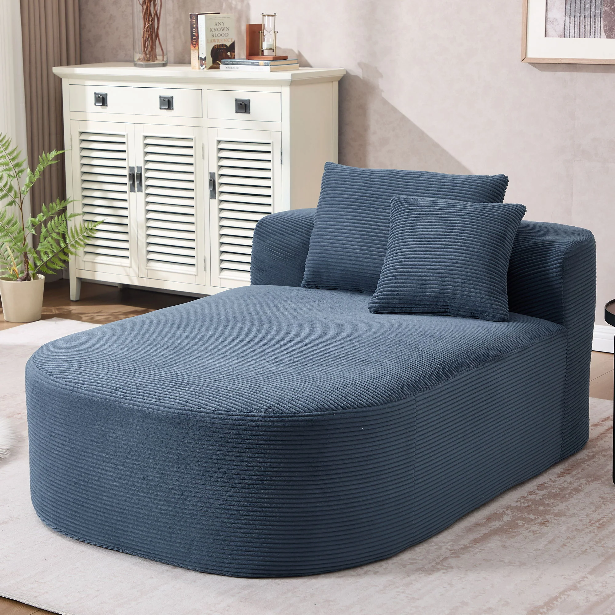 Oversized Chaise Lounge Sofa Bed With Deep Seat And Soft Pillows - Image 8